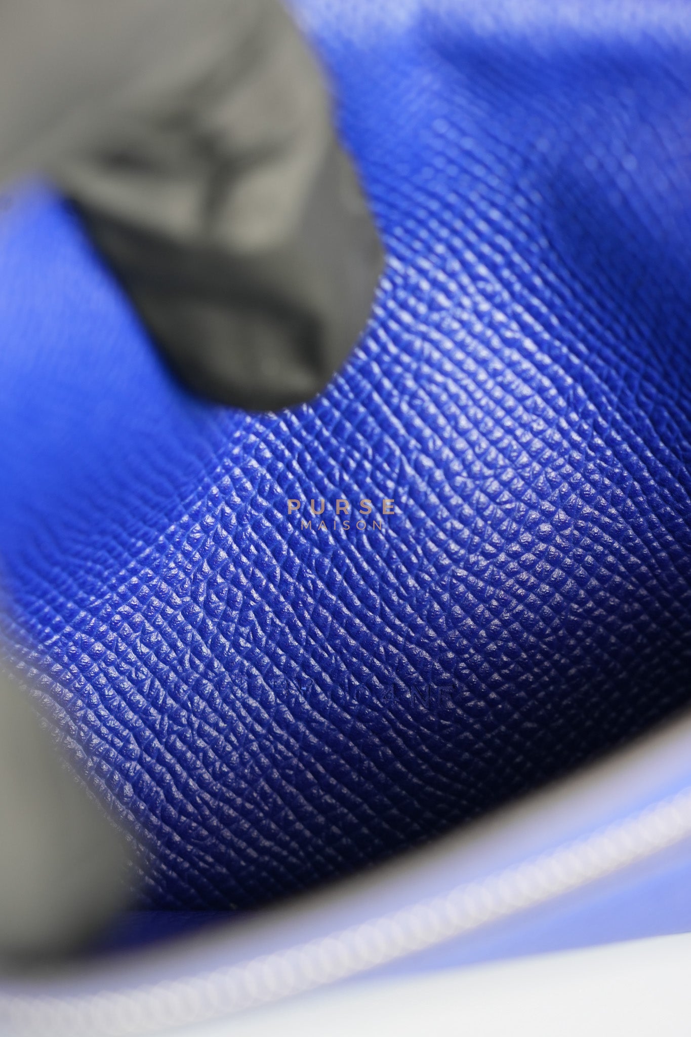 Bearn Gusset Wallet Blue Electric in Epsom Leather and Palladium Hardware Stamp B (2023) | Purse Maison Luxury Bags Shop