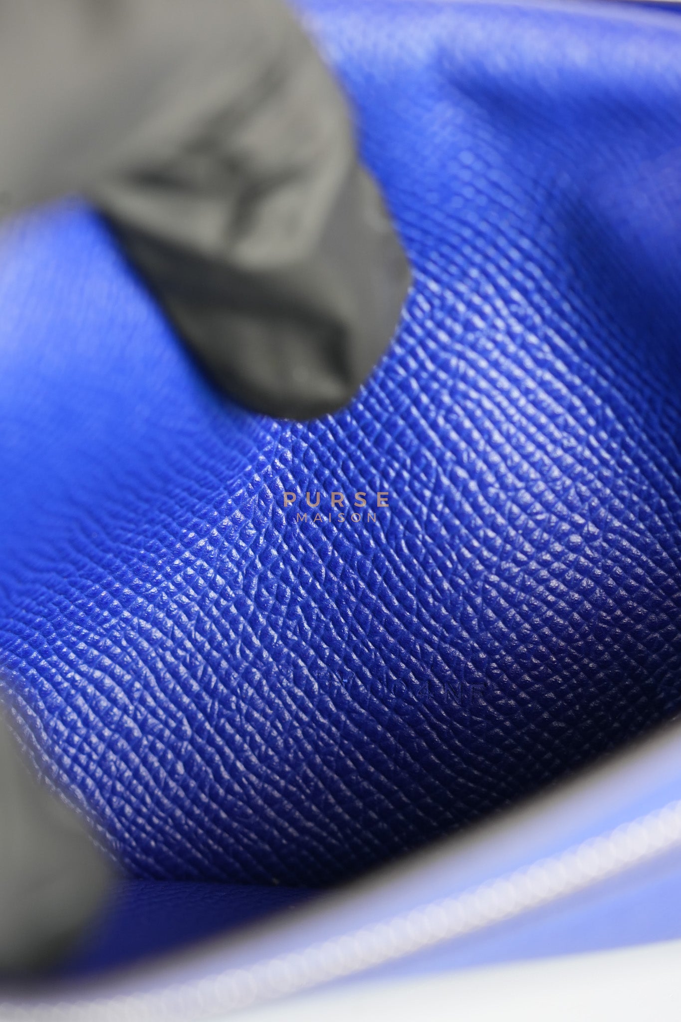 Bearn Gusset Wallet Blue Electric in Epsom Leather and Palladium Hardware Stamp B (2023) | Purse Maison Luxury Bags Shop