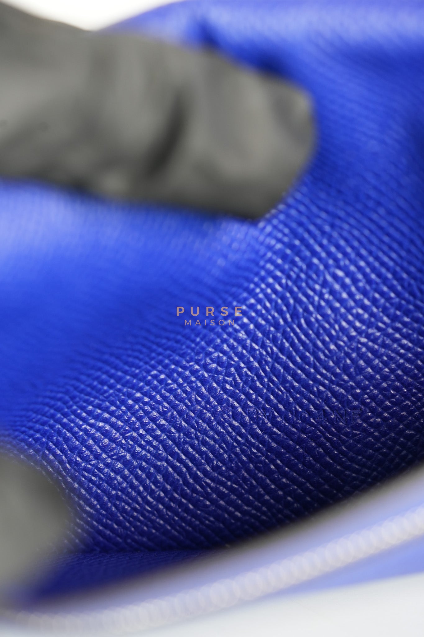 Bearn Gusset Wallet Blue Electric in Epsom Leather and Palladium Hardware Stamp B (2023) | Purse Maison Luxury Bags Shop