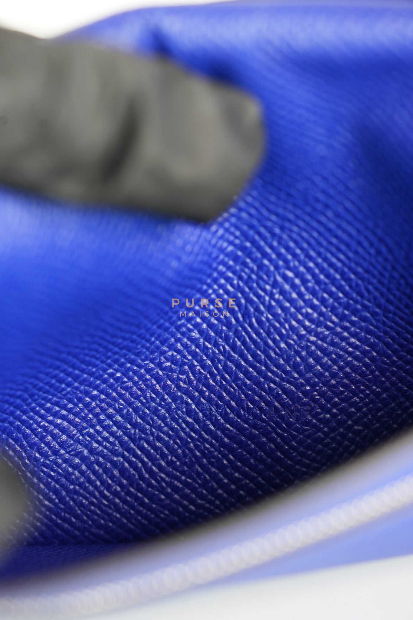 Bearn Gusset Wallet Blue Electric in Epsom Leather and Palladium Hardware Stamp B (2023) | Purse Maison Luxury Bags Shop