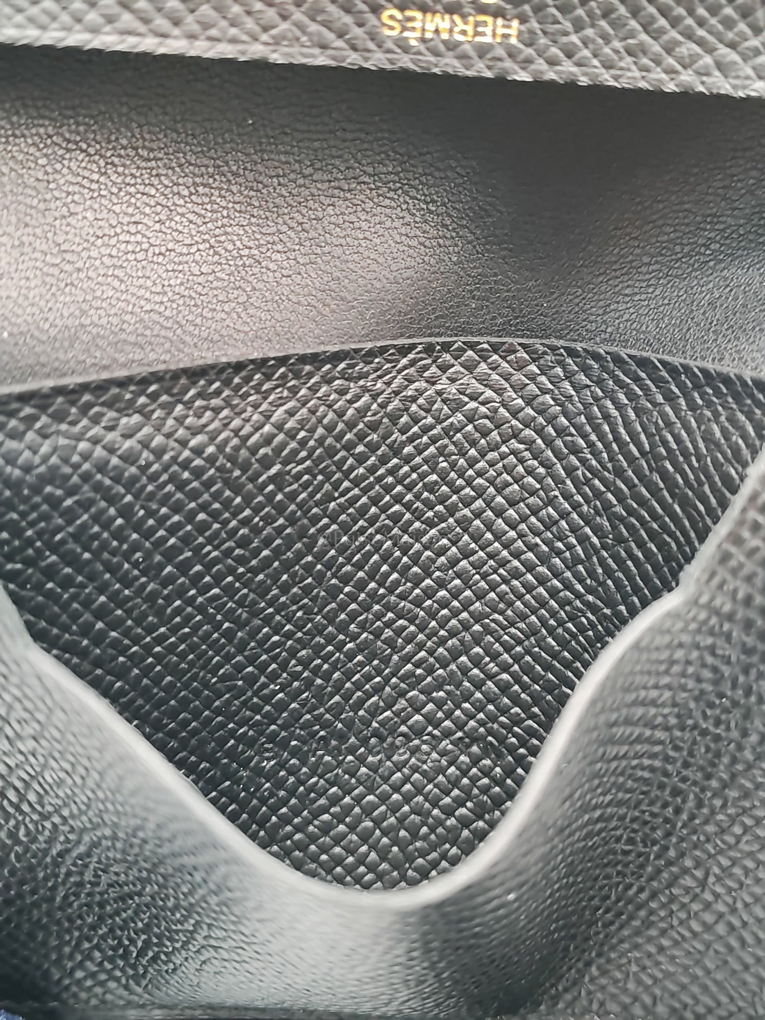 Bearn in Black Epsom Leather and Gold Hardware Card Holder Stamp B (2023) | Purse Maison Luxury Bags Shop