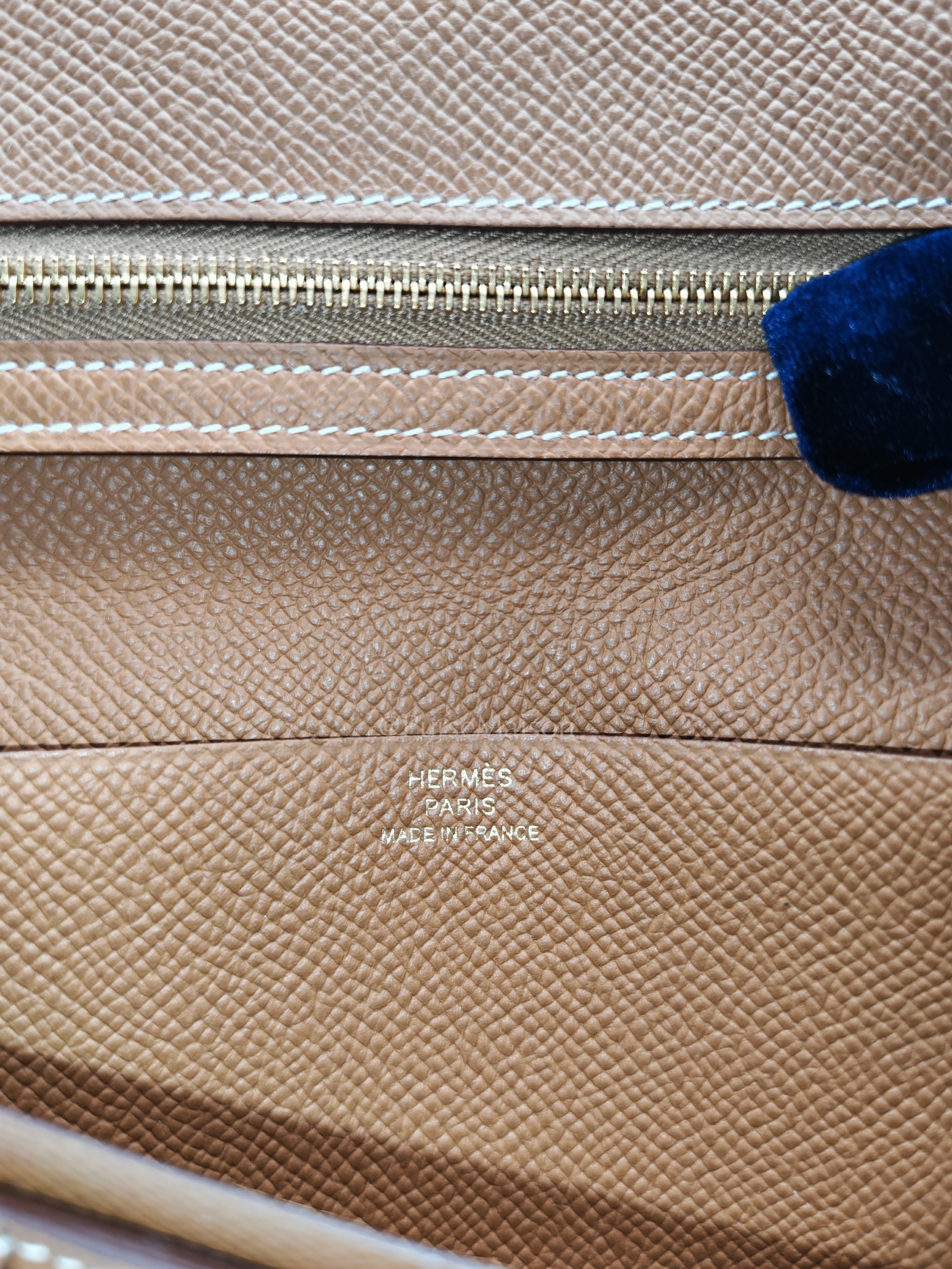 Bearn Long Wallet in Gold Epsom Leather and Gold Hardware Stamp U (2022) | Purse Maison Luxury Bags Shop