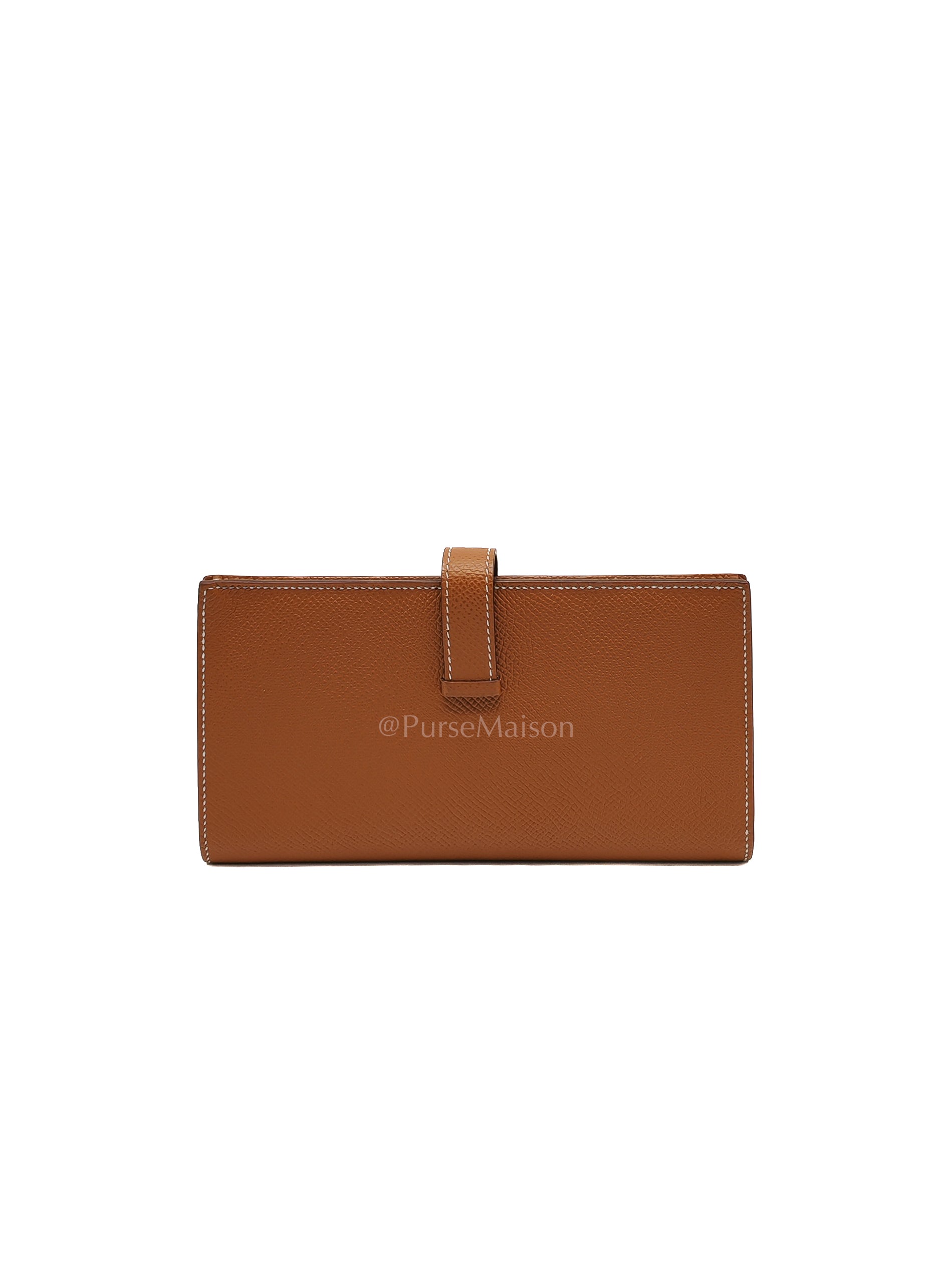 Bearn Long Wallet in Gold Epsom Leather and Gold Hardware Stamp U (2022) | Purse Maison Luxury Bags Shop