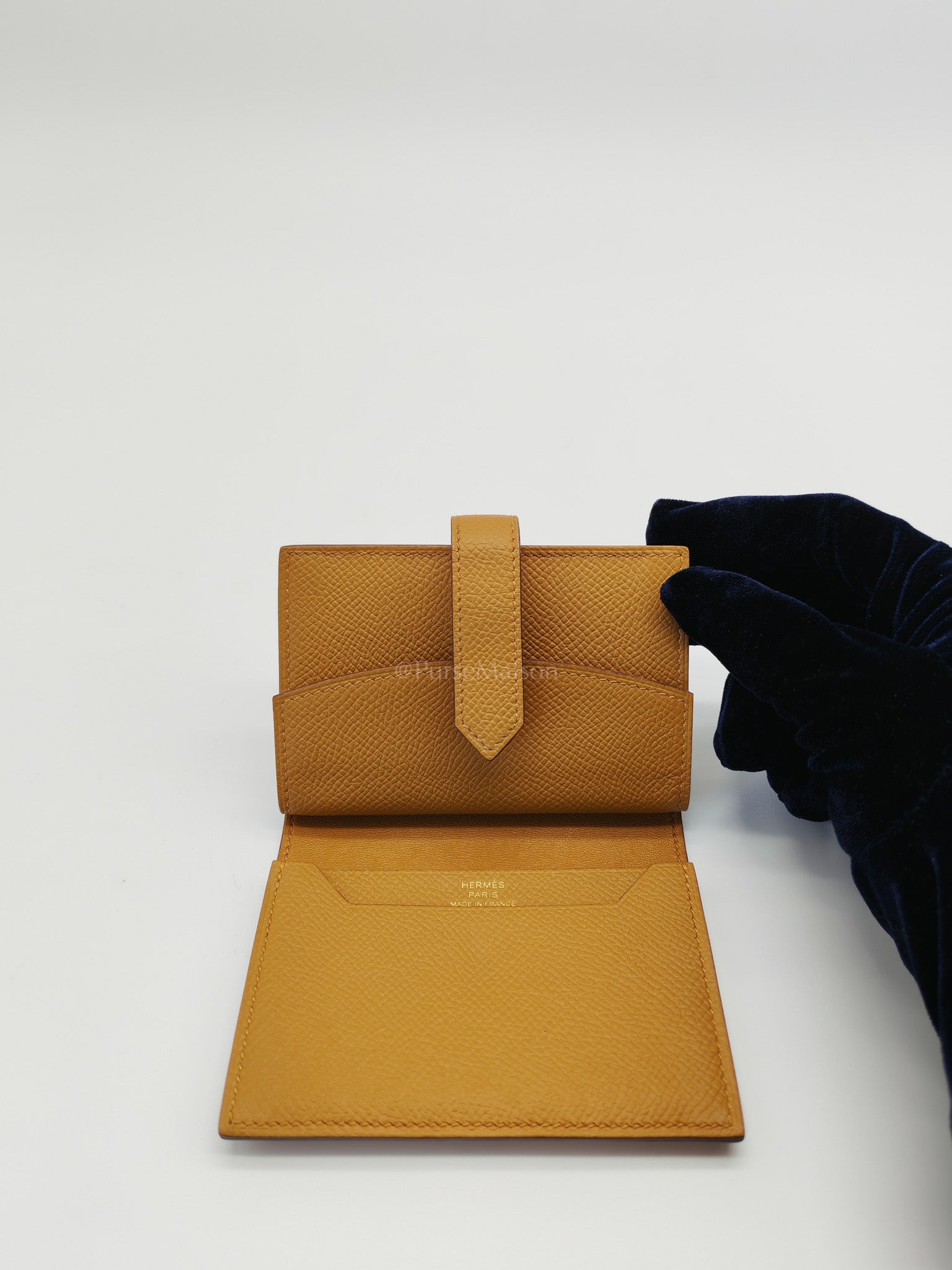 Bearn Mini Wallet Sesame in Epsom Leather Stamp Y (2020) | Purse Maison Luxury Bags Shop