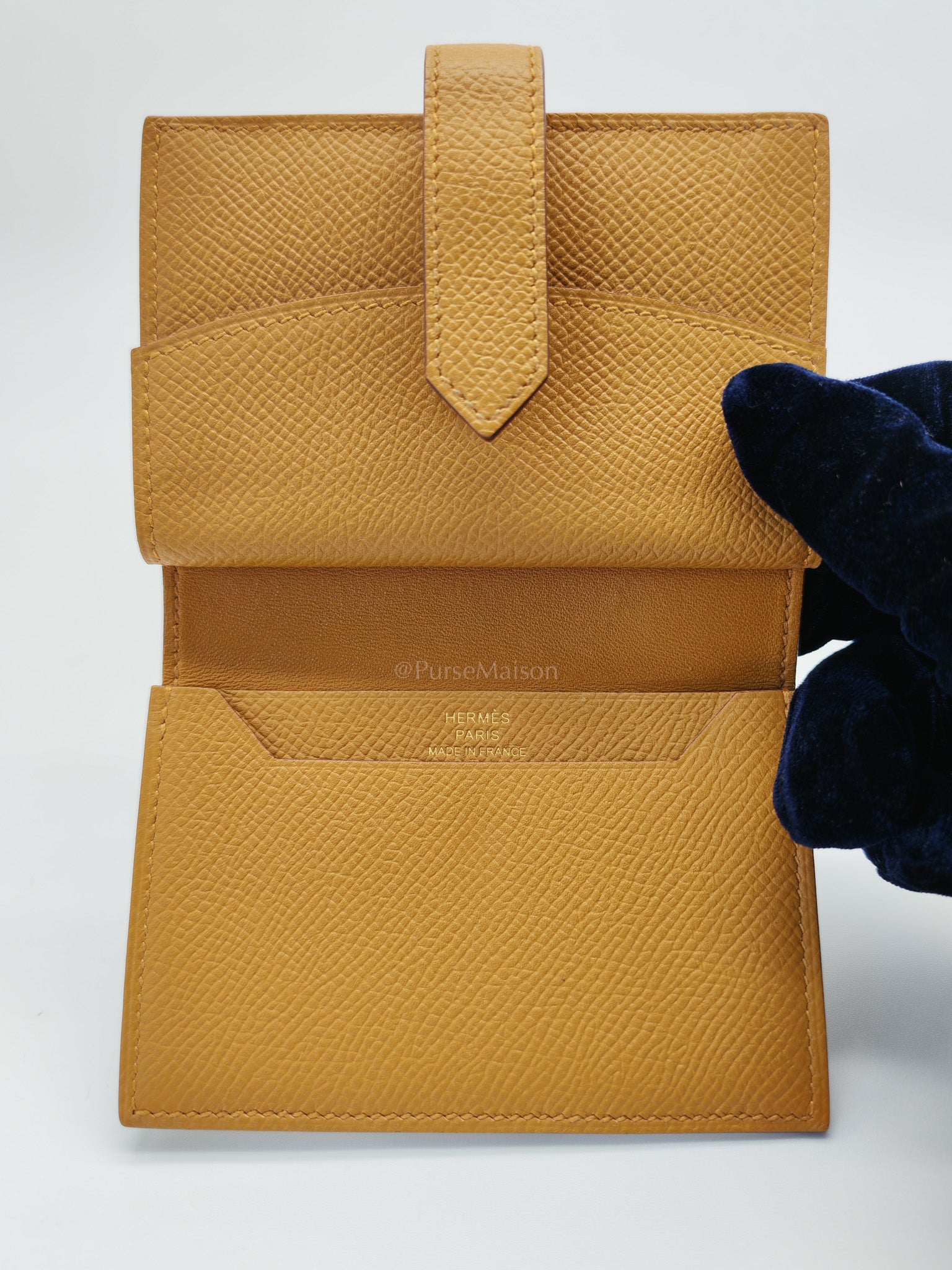 Bearn Mini Wallet Sesame in Epsom Leather Stamp Y (2020) | Purse Maison Luxury Bags Shop