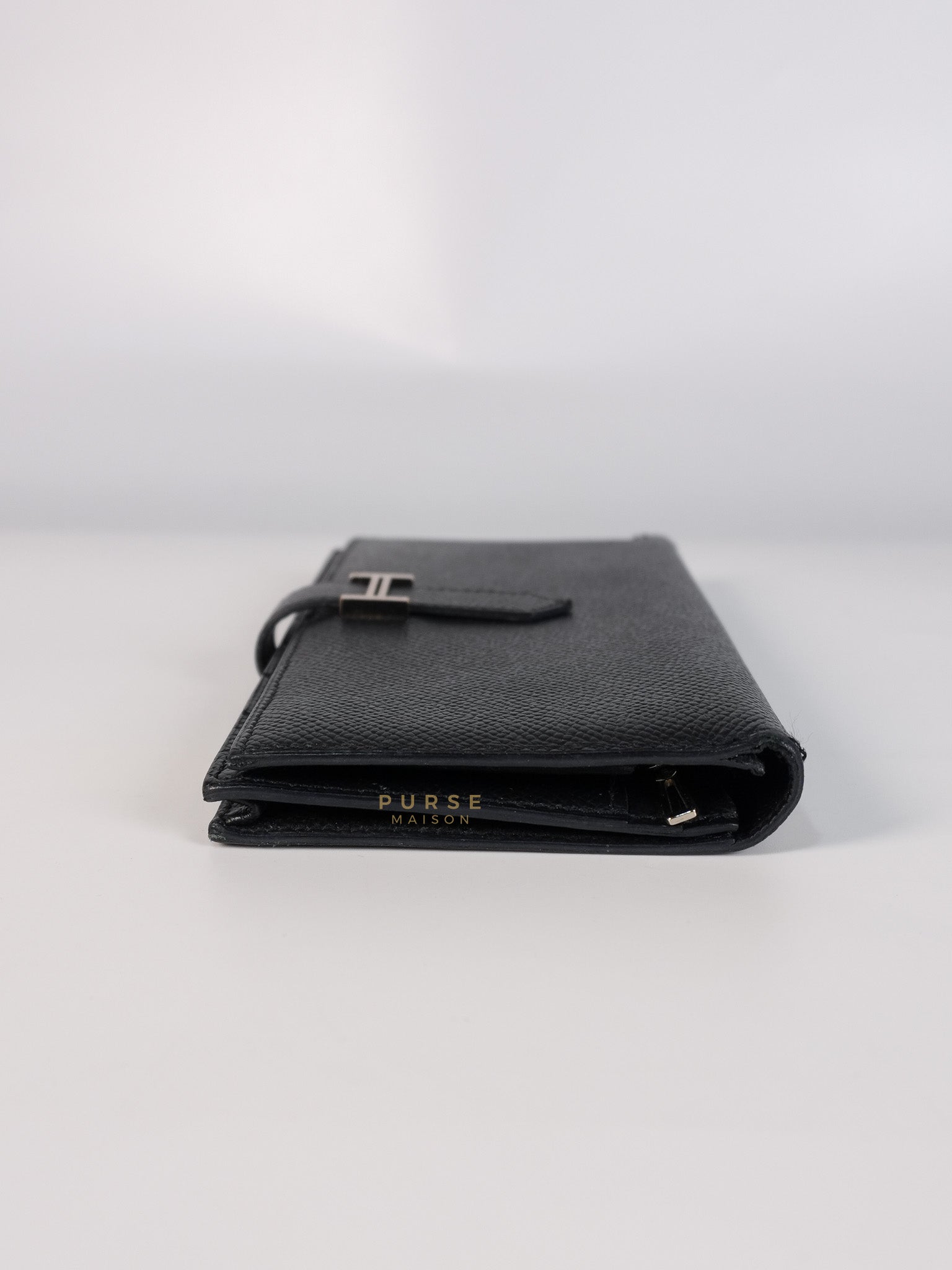 Bearn Soufflet Long Wallet Noir Epsom Leather & Gold Hardware Stamp A(2017) | Purse Maison Luxury Bags Shop