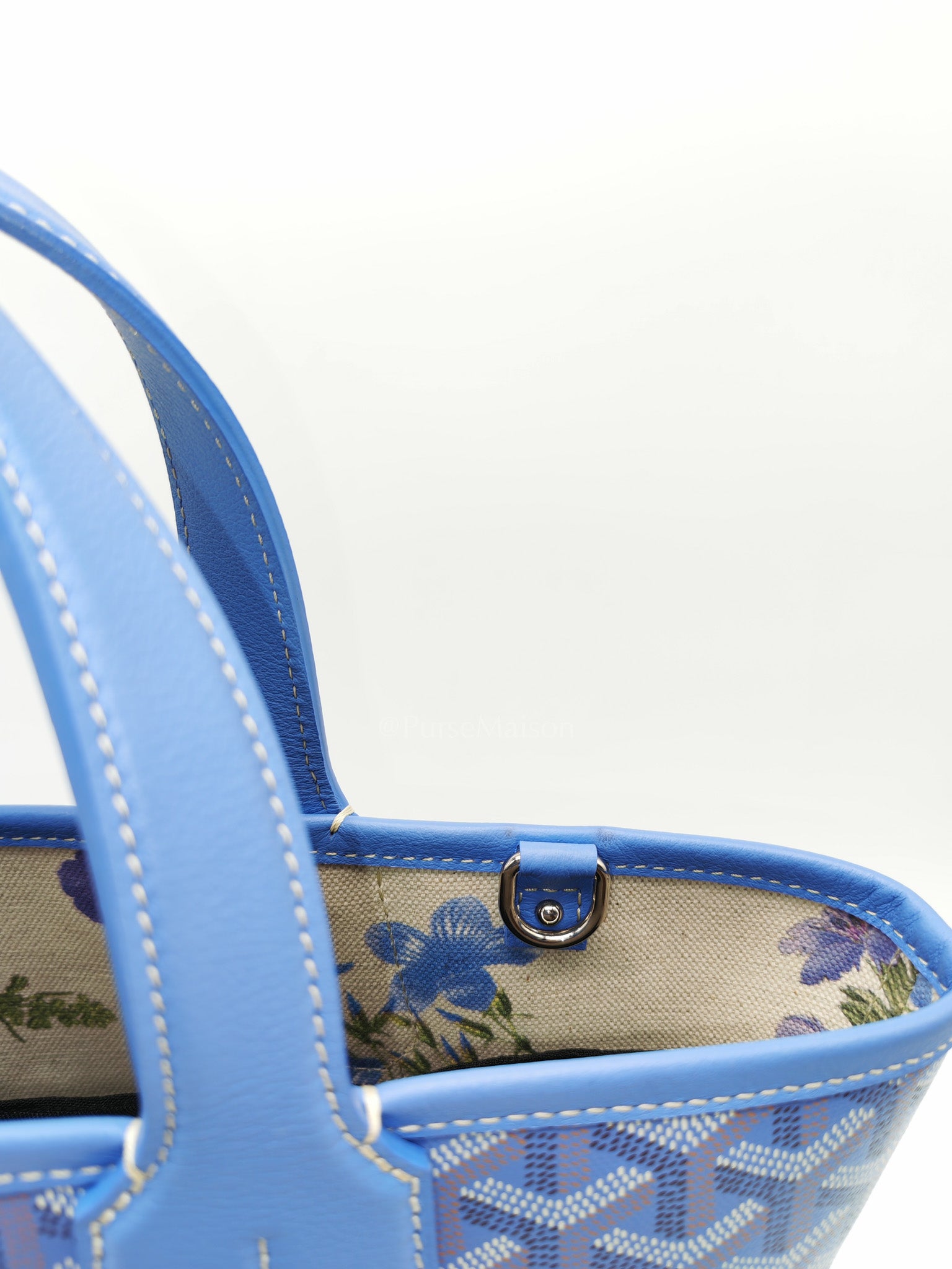 Belharra PM Tote Bag in Iris Goyardine Canvas | Purse Maison Luxury Bags Shop