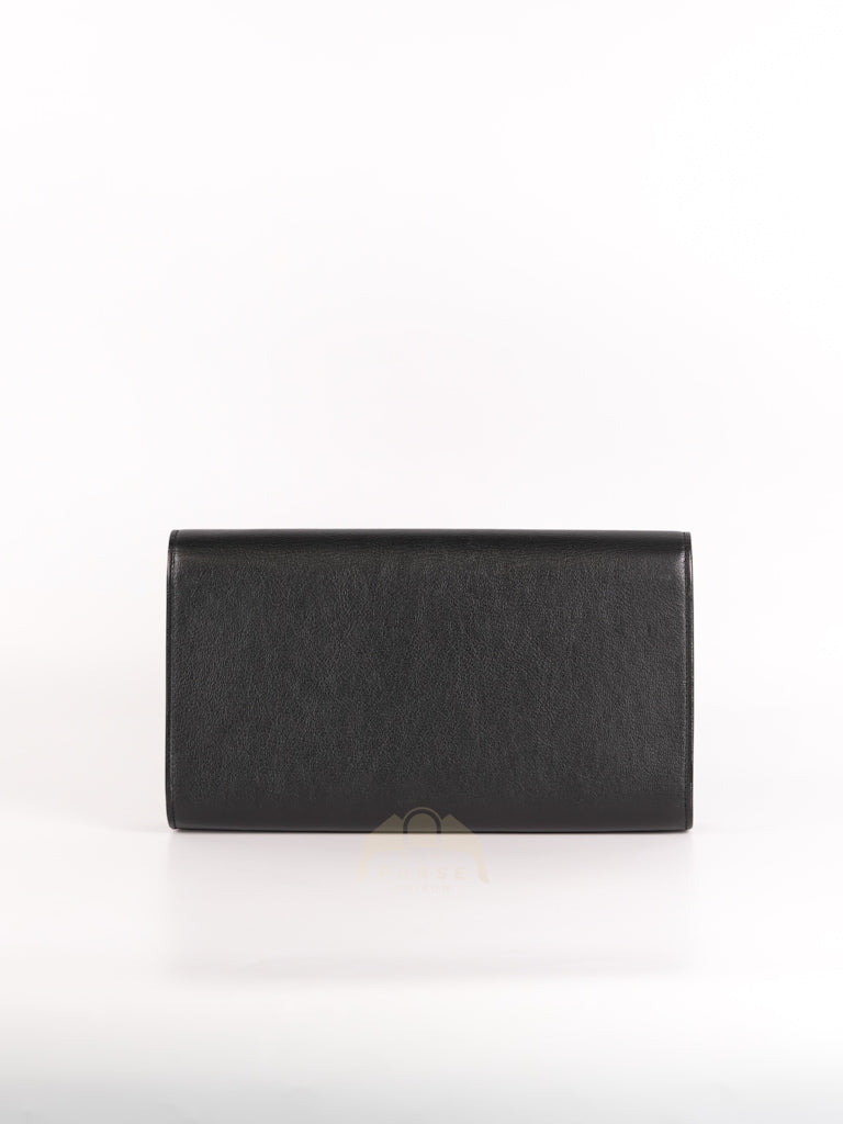 Belle De Jour Clutch Bag in Black Calfskin Leather | Purse Maison Luxury Bags Shop