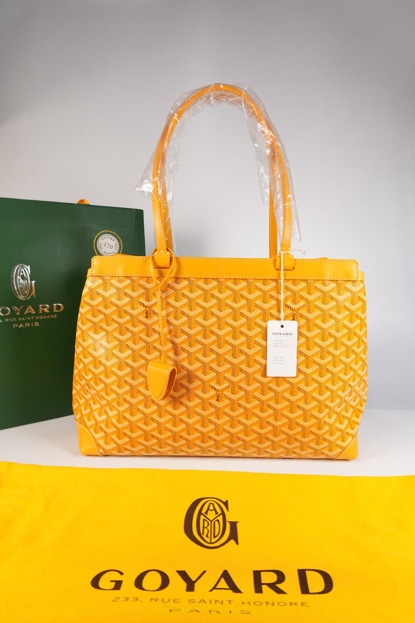 Bellechasse PM Tote Bag in Yellow Goyardine Canvas | Purse Maison Luxury Bags Shop