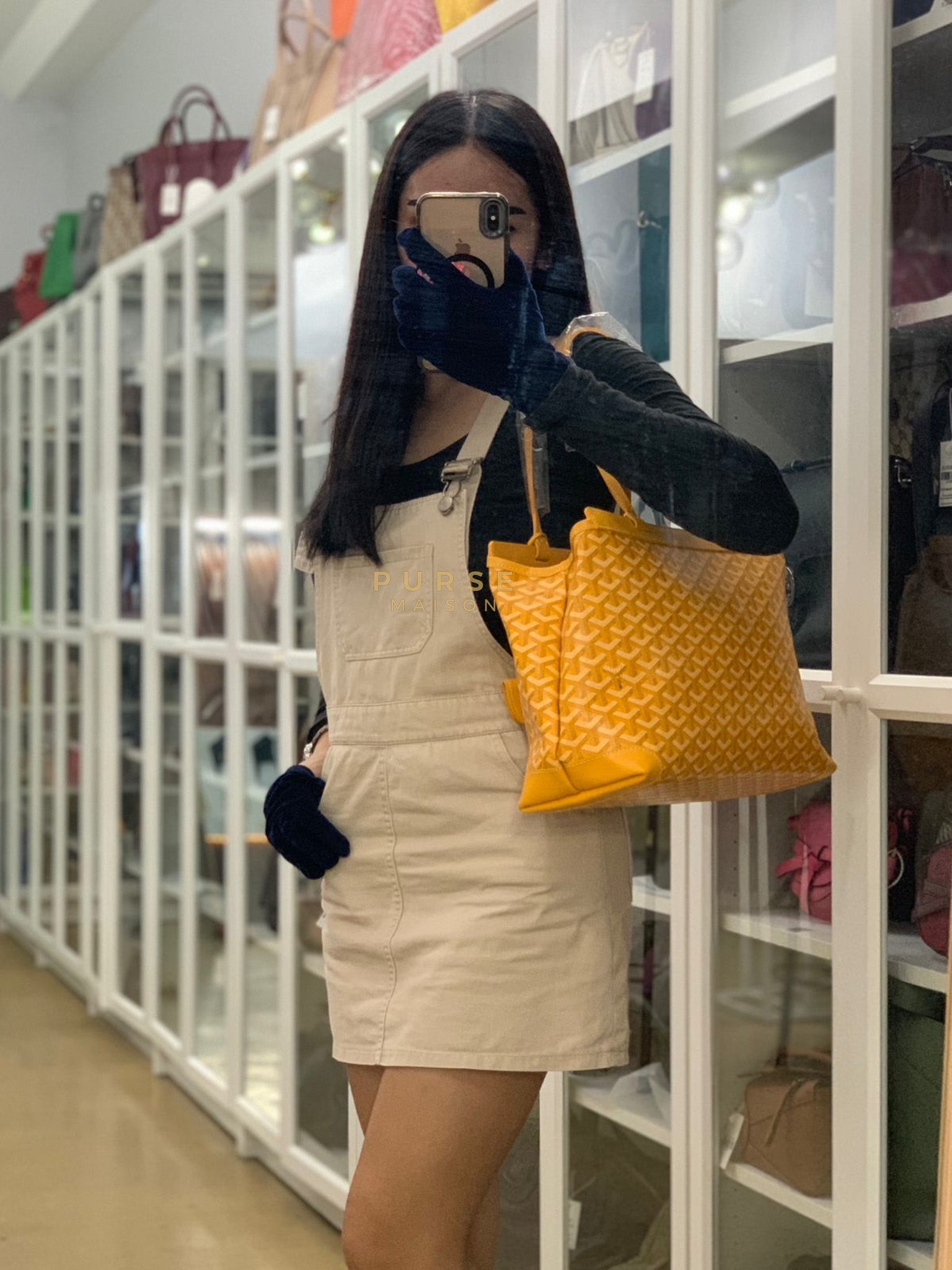 Bellechasse PM Tote Bag in Yellow Goyardine Canvas | Purse Maison Luxury Bags Shop