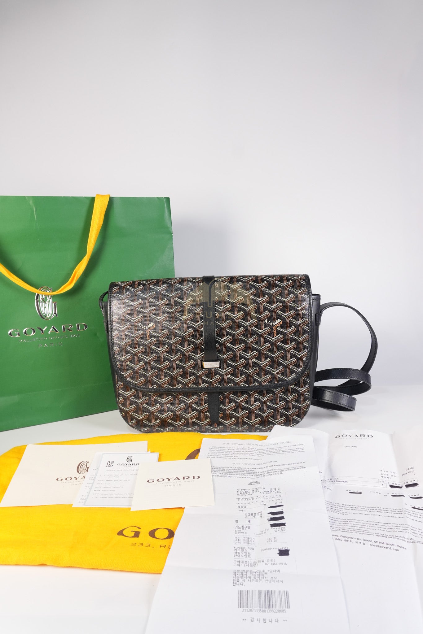 Belvedere MM Black in Goyardine Canvas | Purse Maison Luxury Bags Shop