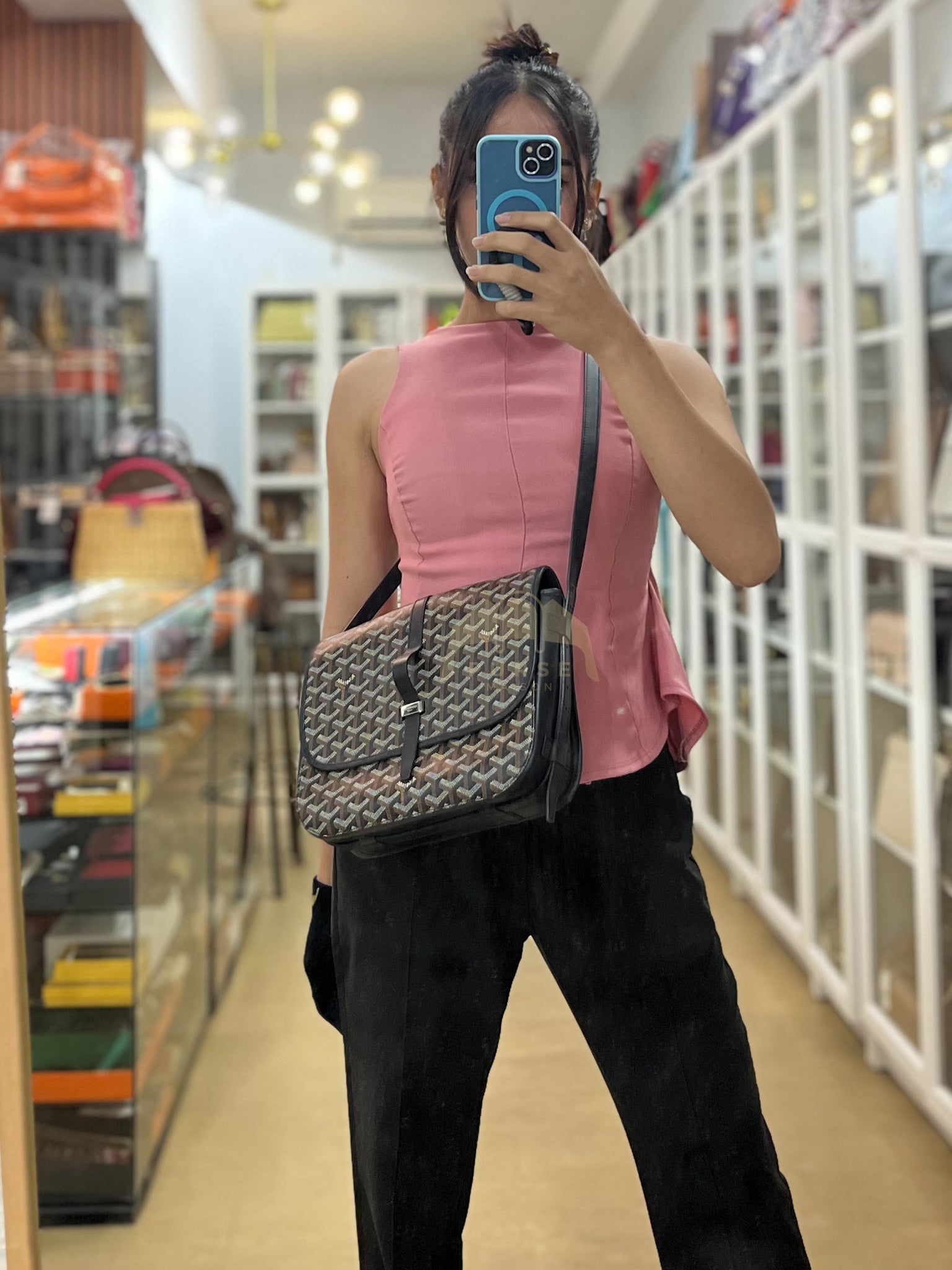 Belvedere MM Black in Goyardine Canvas | Purse Maison Luxury Bags Shop