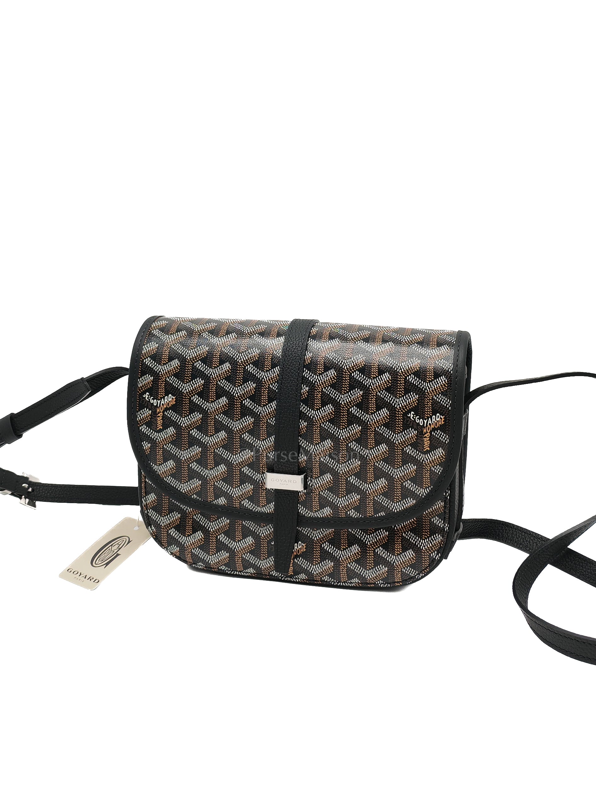 Belvedere PM Black in Goyardine Canvas Cross Body Bag | Purse Maison Luxury Bags Shop