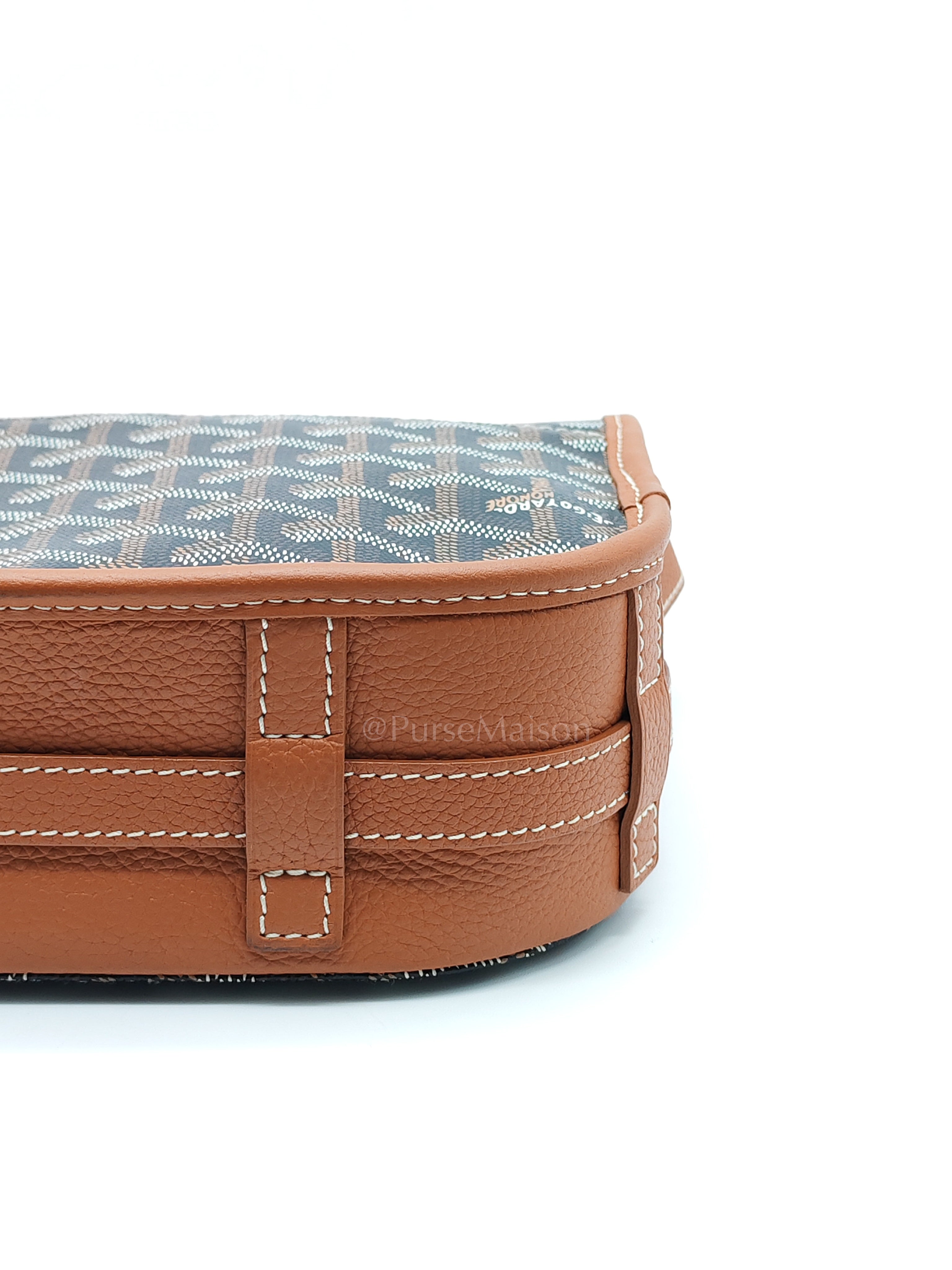 Belvedere PM Crossbody Bag in Tan Goyardine Canvas & Silver Hardware | Purse Maison Luxury Bags Shop