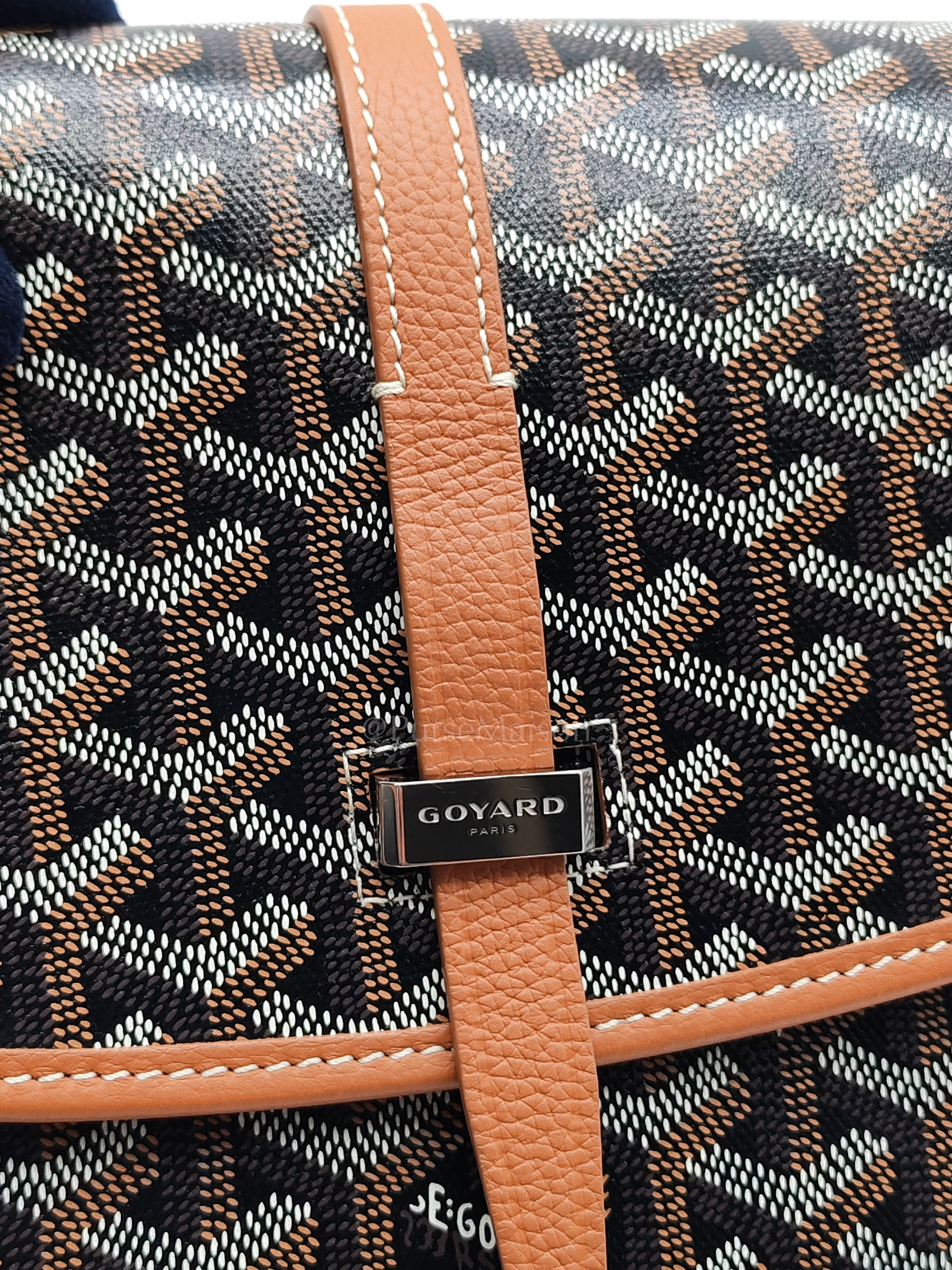 Belvedere PM Crossbody Bag in Tan Goyardine Canvas & Silver Hardware | Purse Maison Luxury Bags Shop