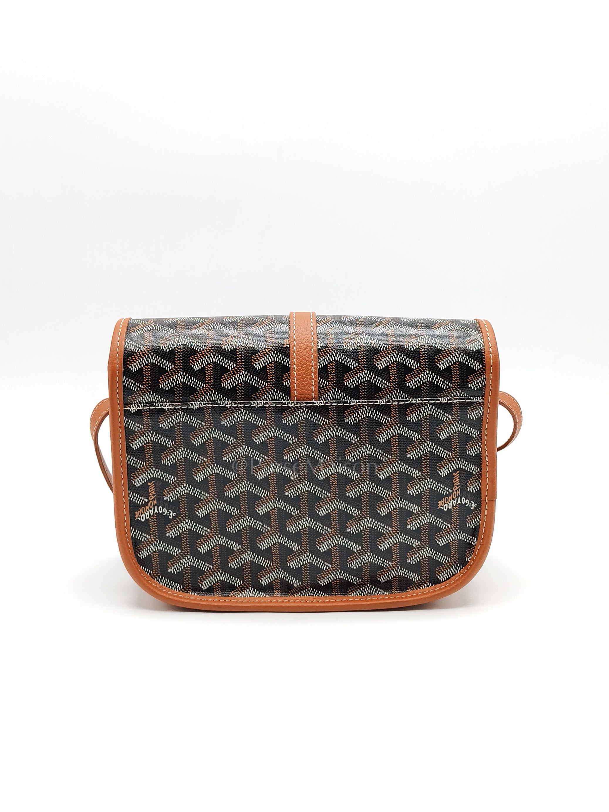 Belvedere PM Crossbody Bag in Tan Goyardine Canvas & Silver Hardware | Purse Maison Luxury Bags Shop