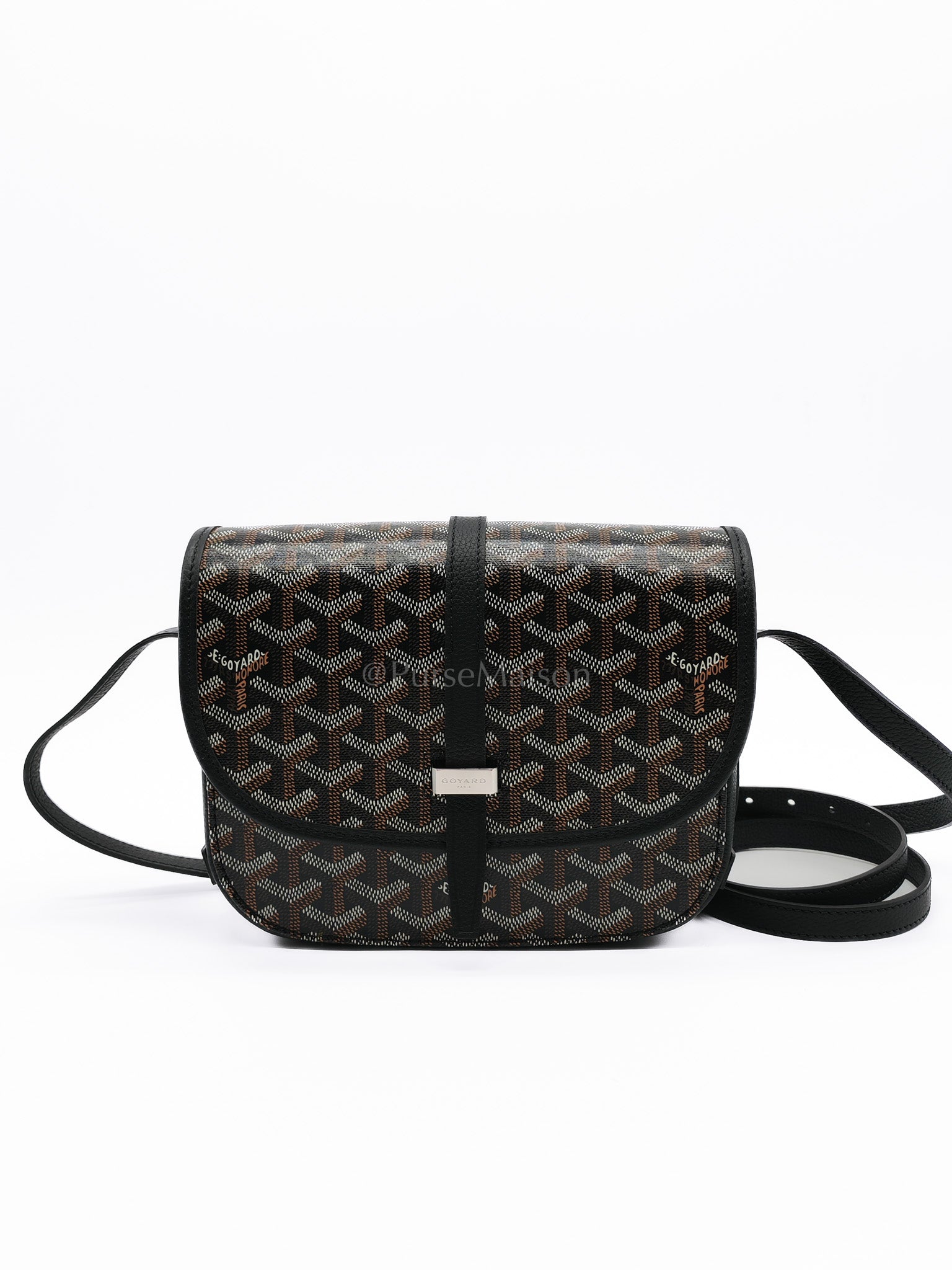 Belvedere PM in Black Goyardine Canvas Crossbody Bag | Purse Maison Luxury Bags Shop