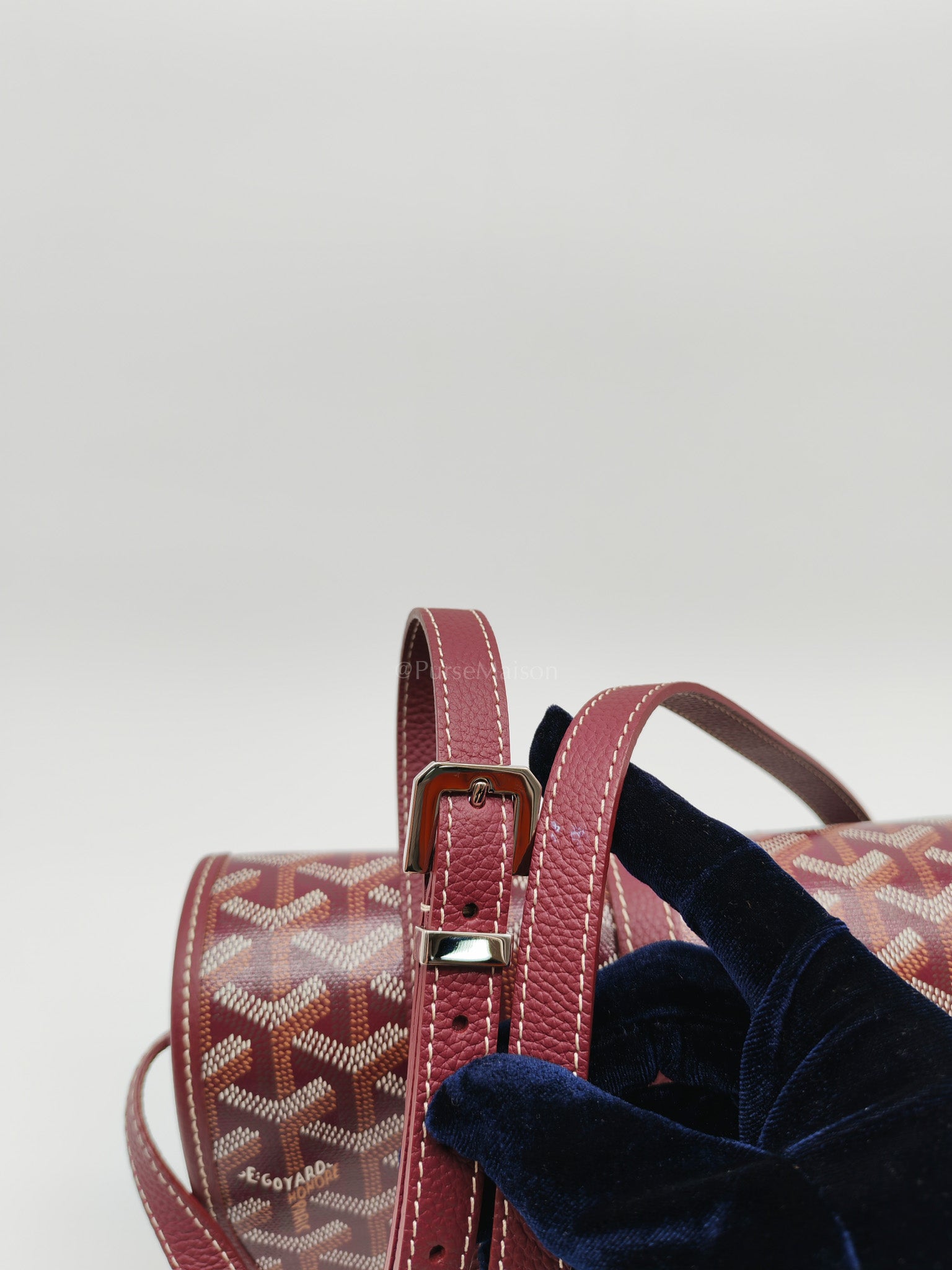 Belvedere PM in Burgundy Goyardine Canvas | Purse Maison Luxury Bags Shop