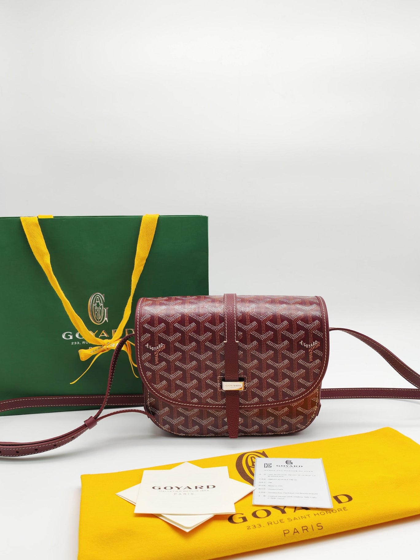 Belvedere PM in Burgundy Goyardine Canvas | Purse Maison Luxury Bags Shop