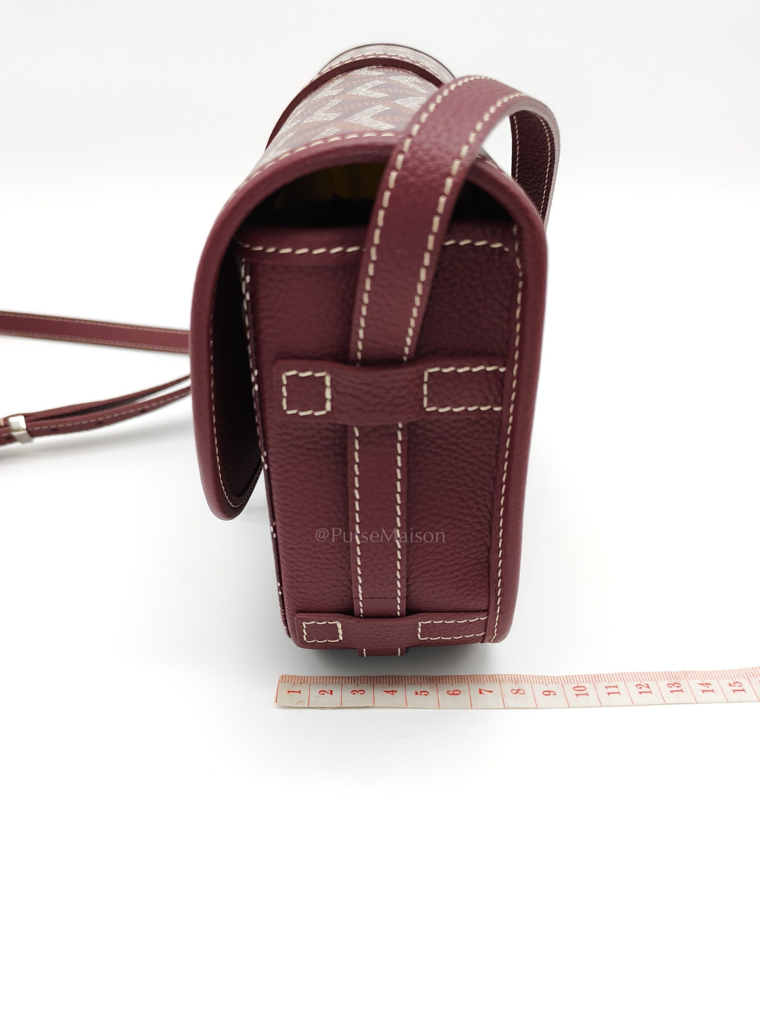 Belvedere PM in Burgundy Goyardine Canvas | Purse Maison Luxury Bags Shop