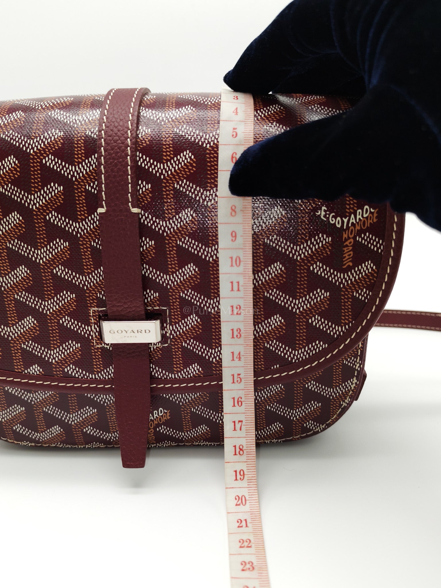 Belvedere PM in Burgundy Goyardine Canvas | Purse Maison Luxury Bags Shop