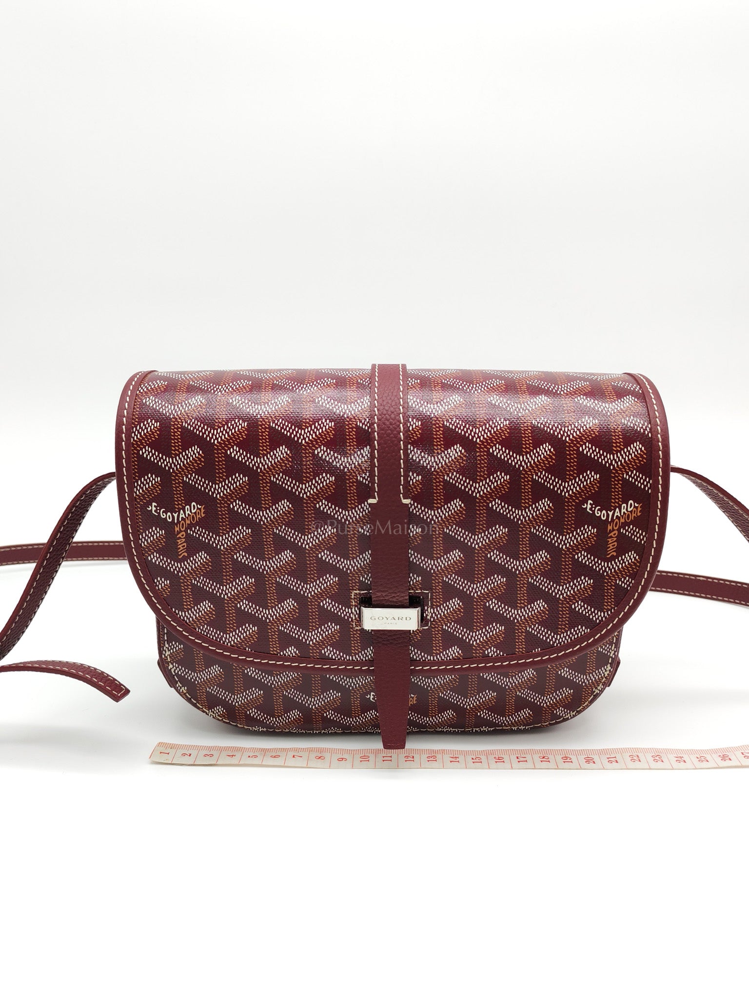 Belvedere PM in Burgundy Goyardine Canvas | Purse Maison Luxury Bags Shop