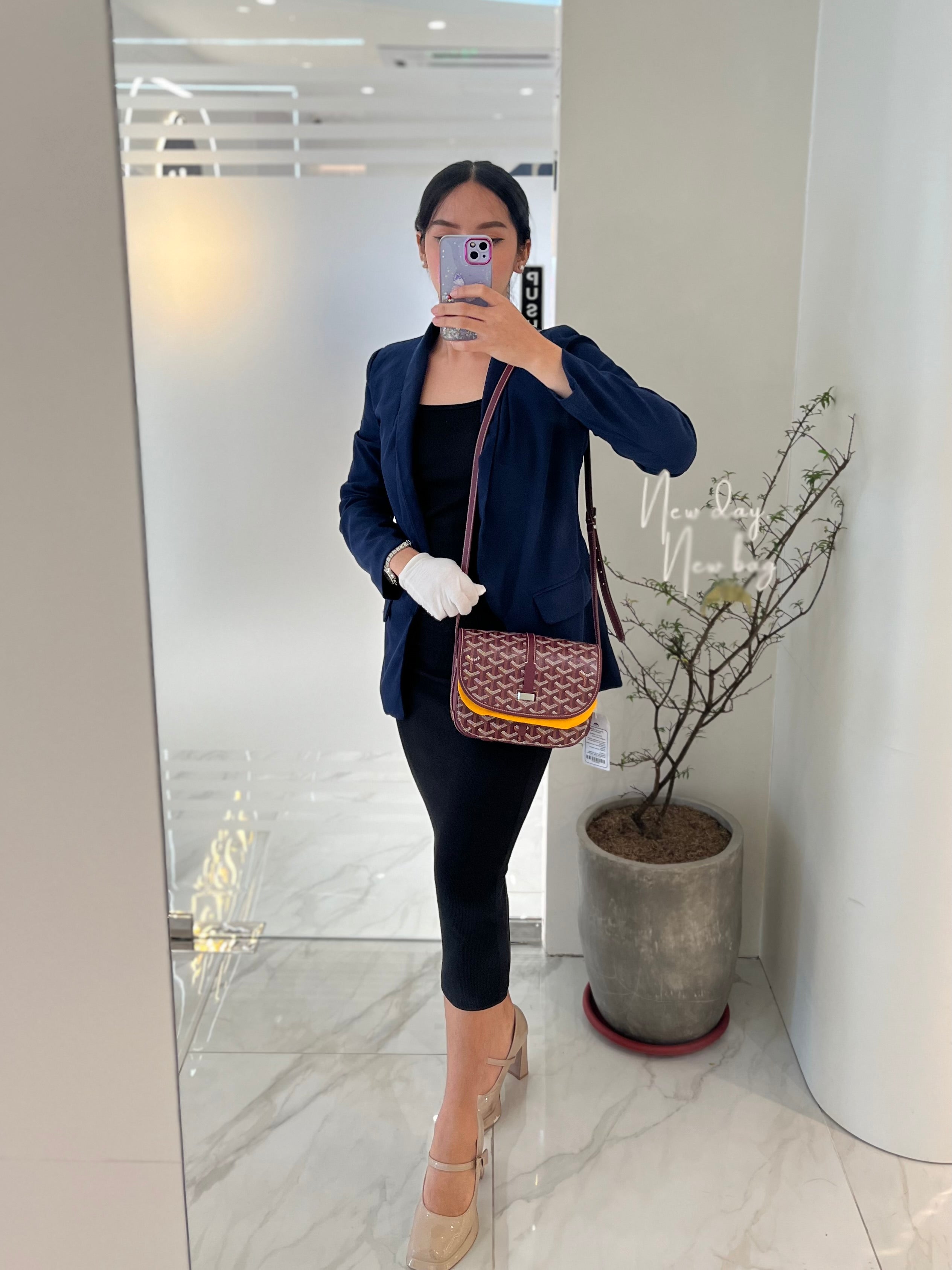 Belvedere PM in Burgundy Goyardine Canvas | Purse Maison Luxury Bags Shop