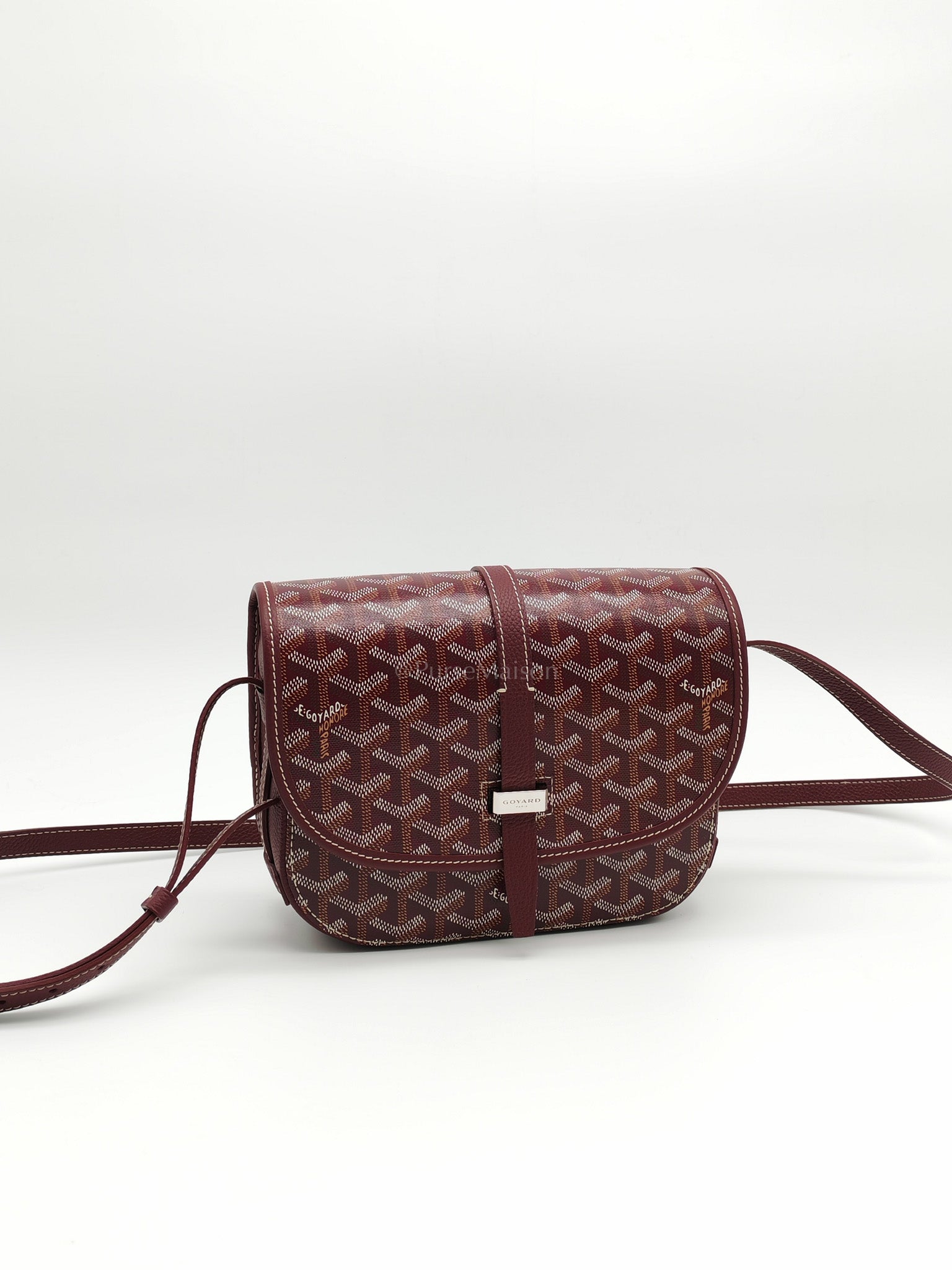 Belvedere PM in Burgundy Goyardine Canvas | Purse Maison Luxury Bags Shop