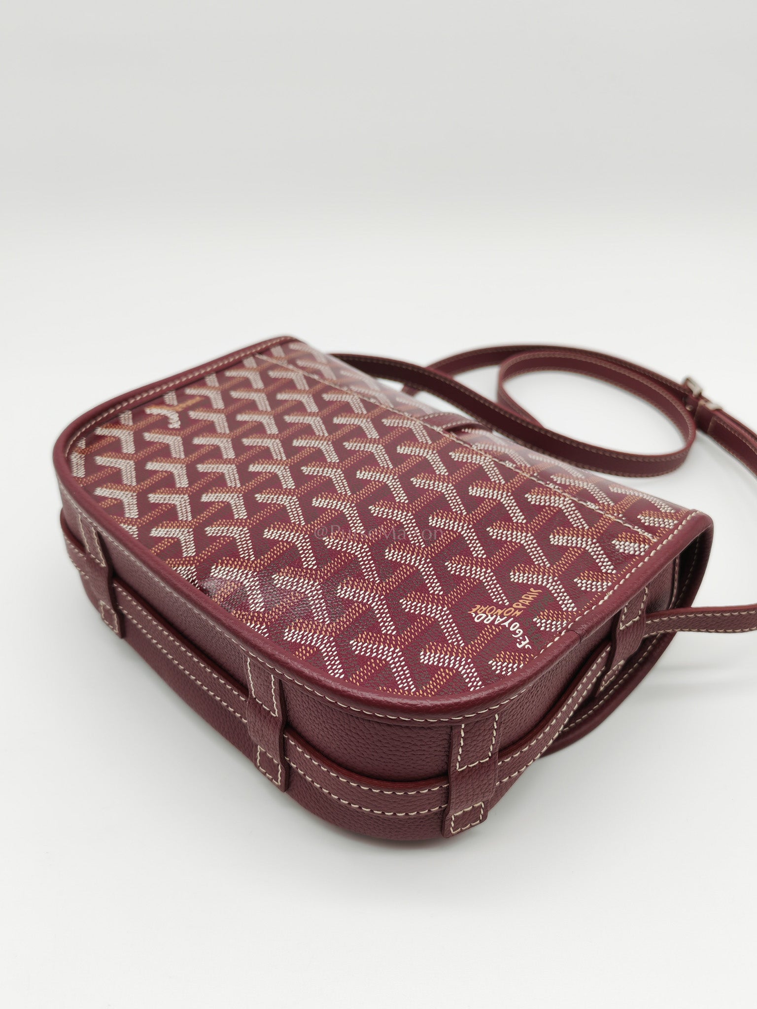 Belvedere PM in Burgundy Goyardine Canvas | Purse Maison Luxury Bags Shop