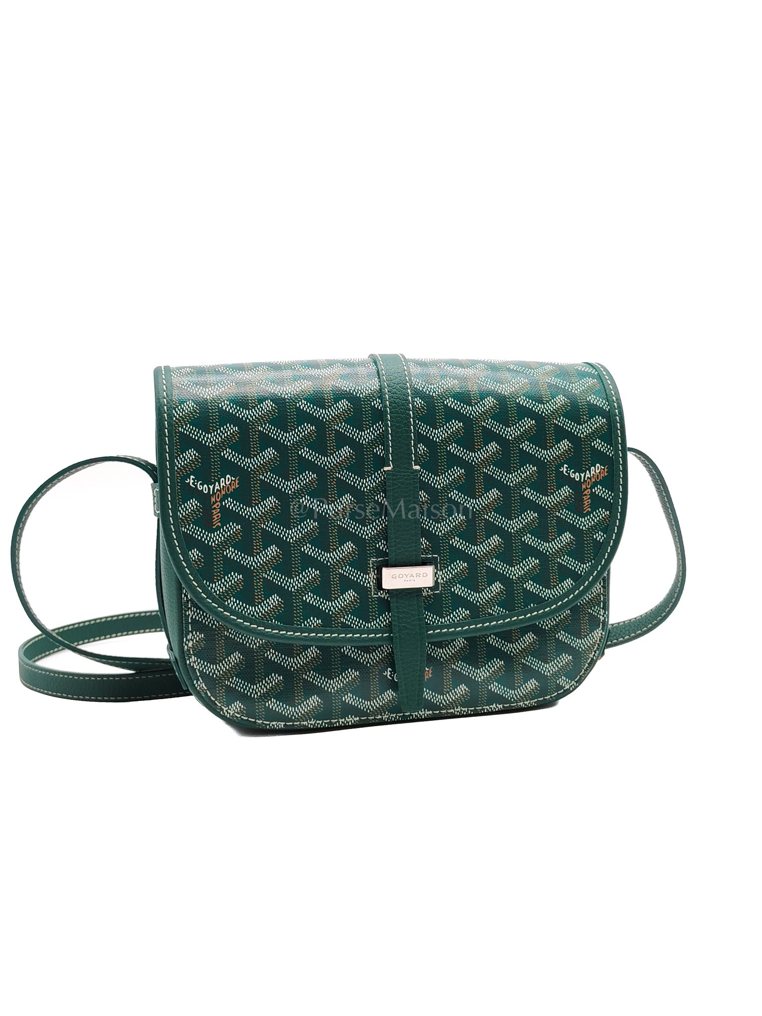Belvedere PM in Vert (Green) Goyardine Canvas Crossbody Bag | Purse Maison Luxury Bags Shop
