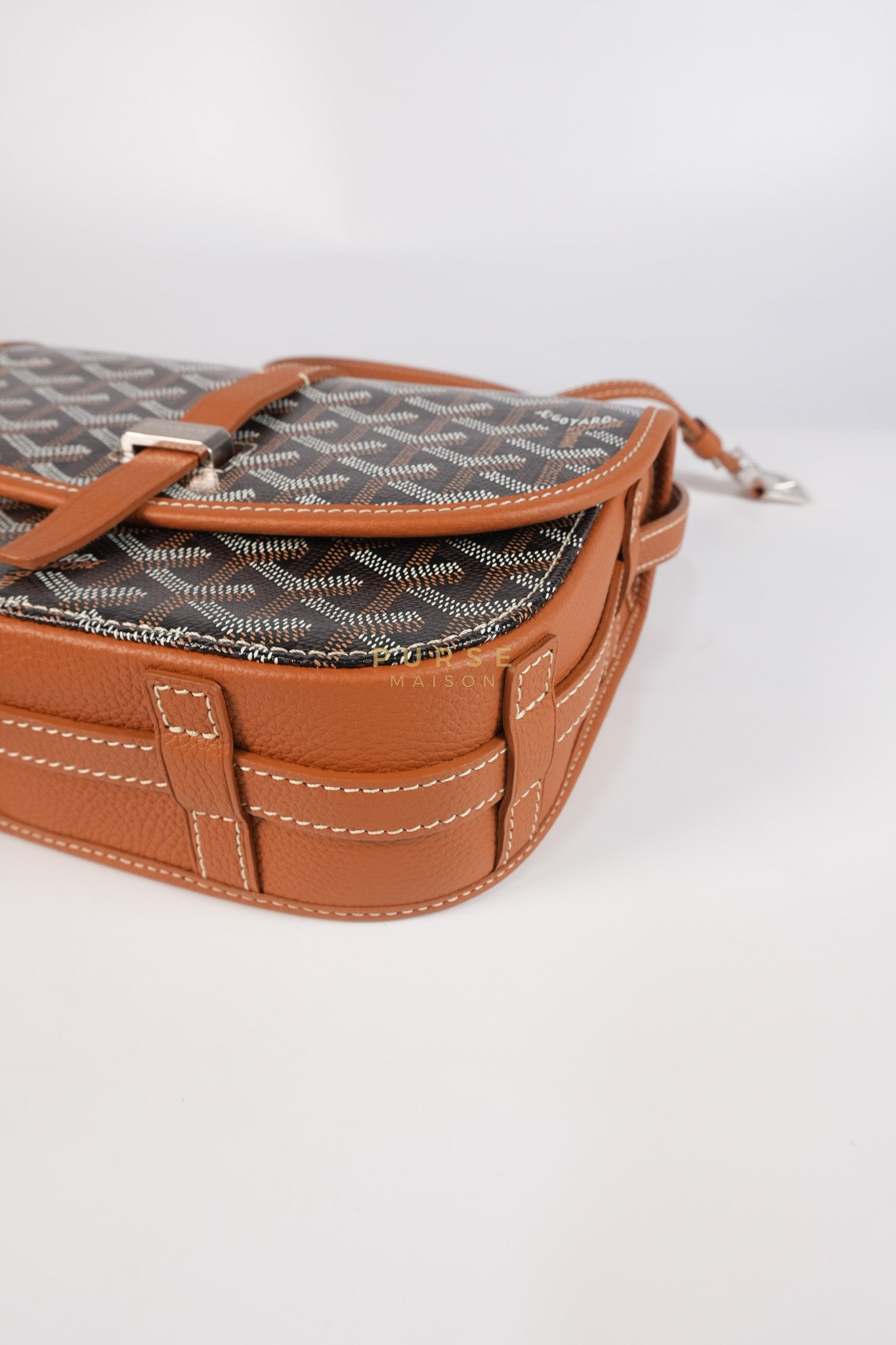 Belvedere PM Noir Et Naturel/Tan Goyardine Canvas | Purse Maison Luxury Bags Shop