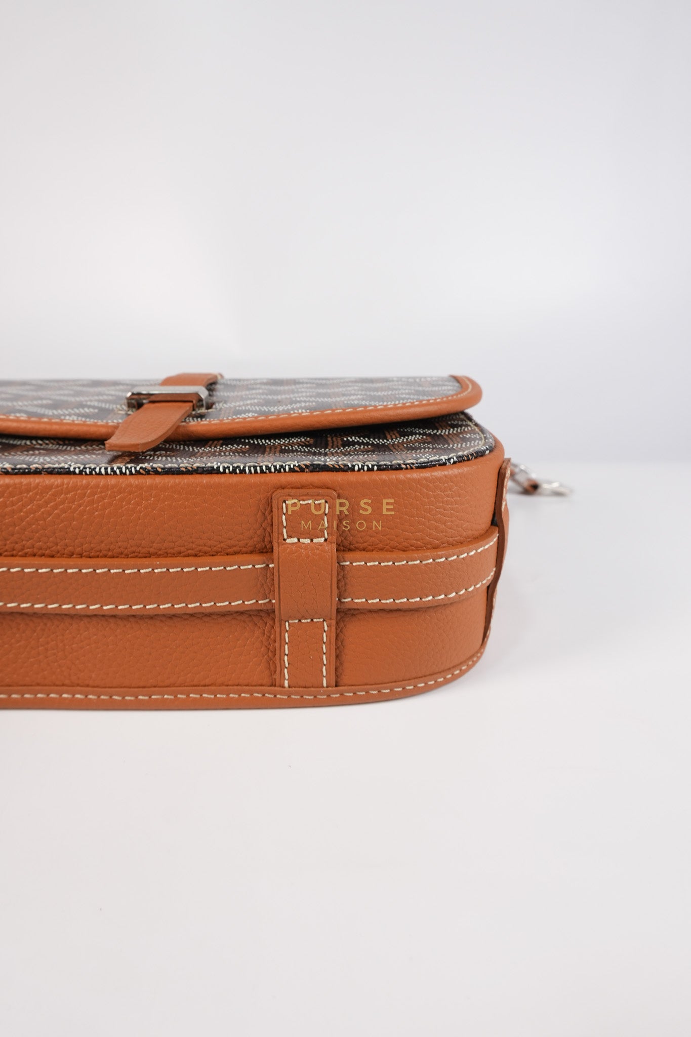 Belvedere PM Noir Et Naturel/Tan Goyardine Canvas | Purse Maison Luxury Bags Shop