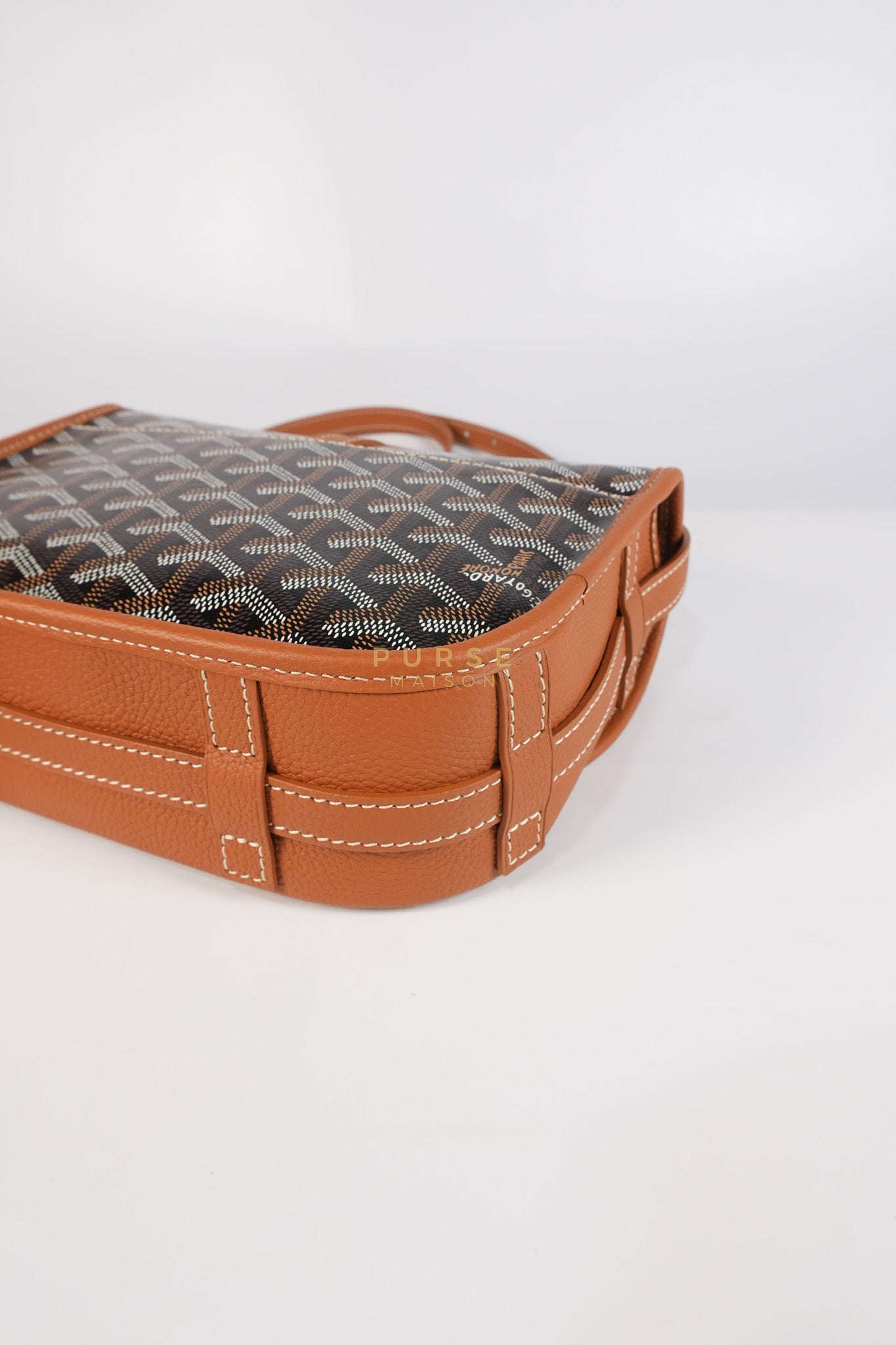 Belvedere PM Noir Et Naturel/Tan Goyardine Canvas | Purse Maison Luxury Bags Shop