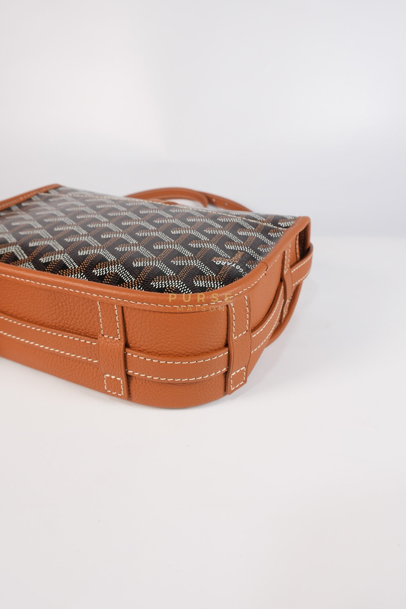 Belvedere PM Noir Et Naturel/Tan Goyardine Canvas | Purse Maison Luxury Bags Shop