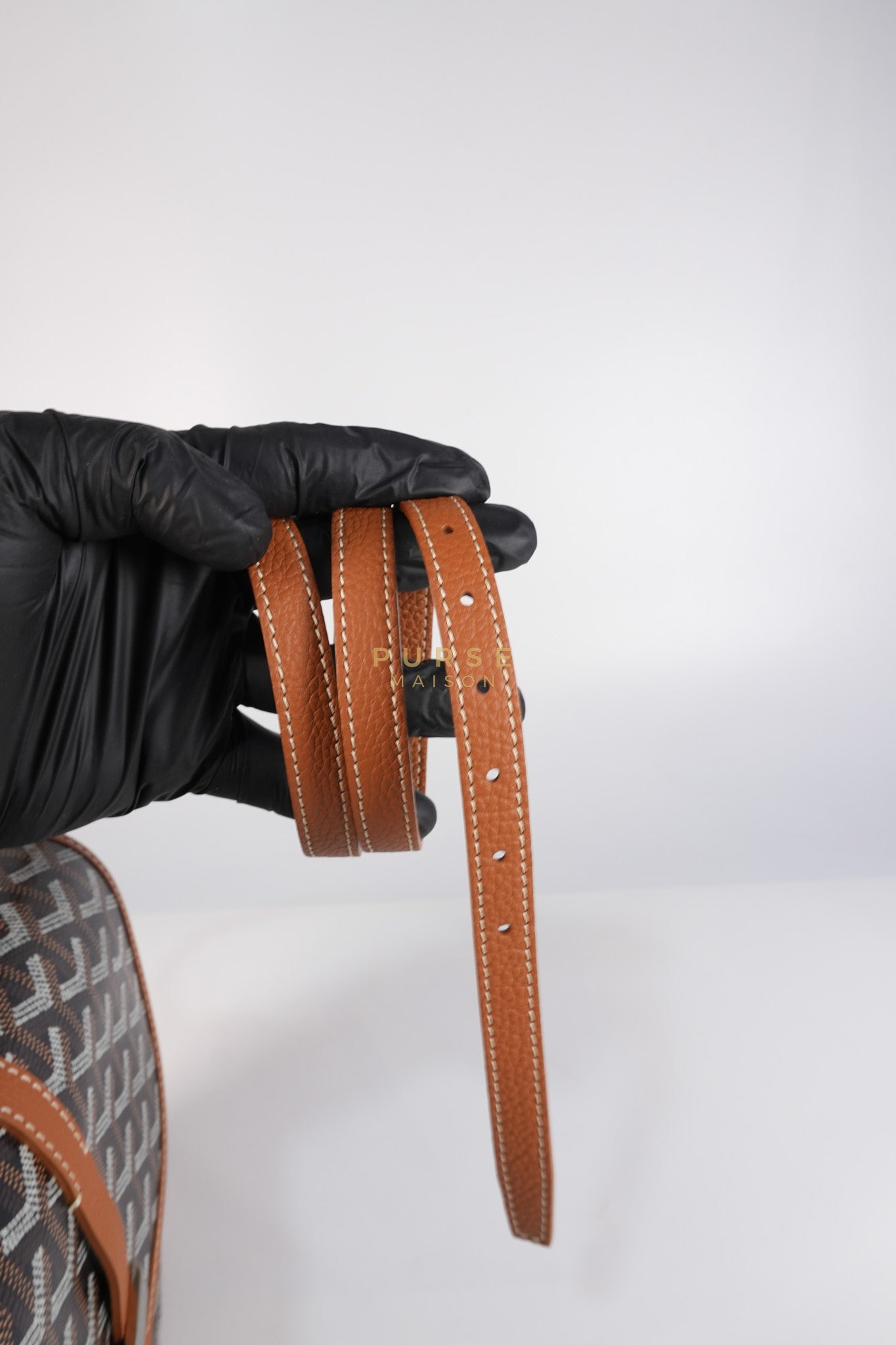 Belvedere PM Noir Et Naturel/Tan Goyardine Canvas | Purse Maison Luxury Bags Shop