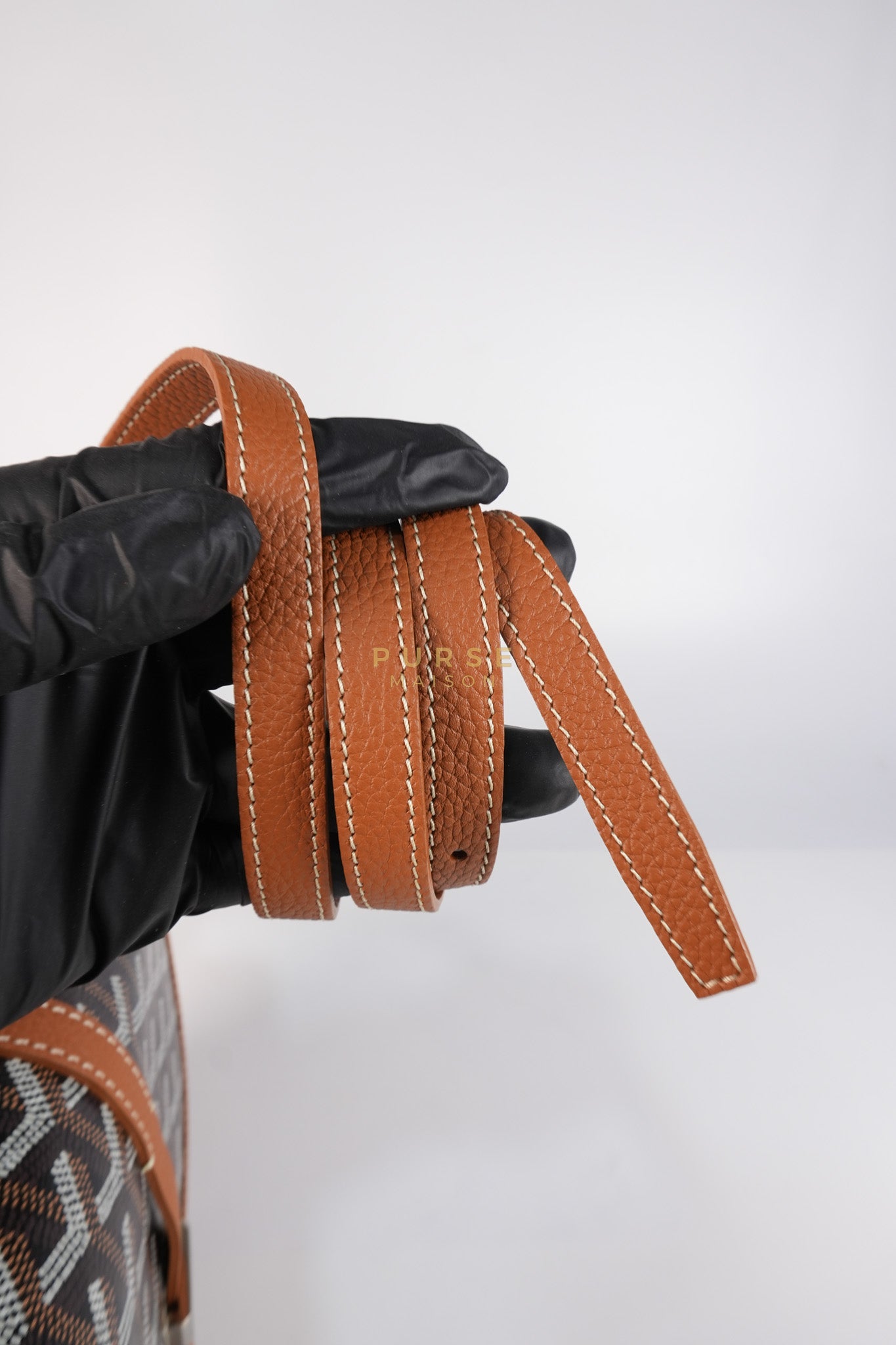 Belvedere PM Noir Et Naturel/Tan Goyardine Canvas | Purse Maison Luxury Bags Shop