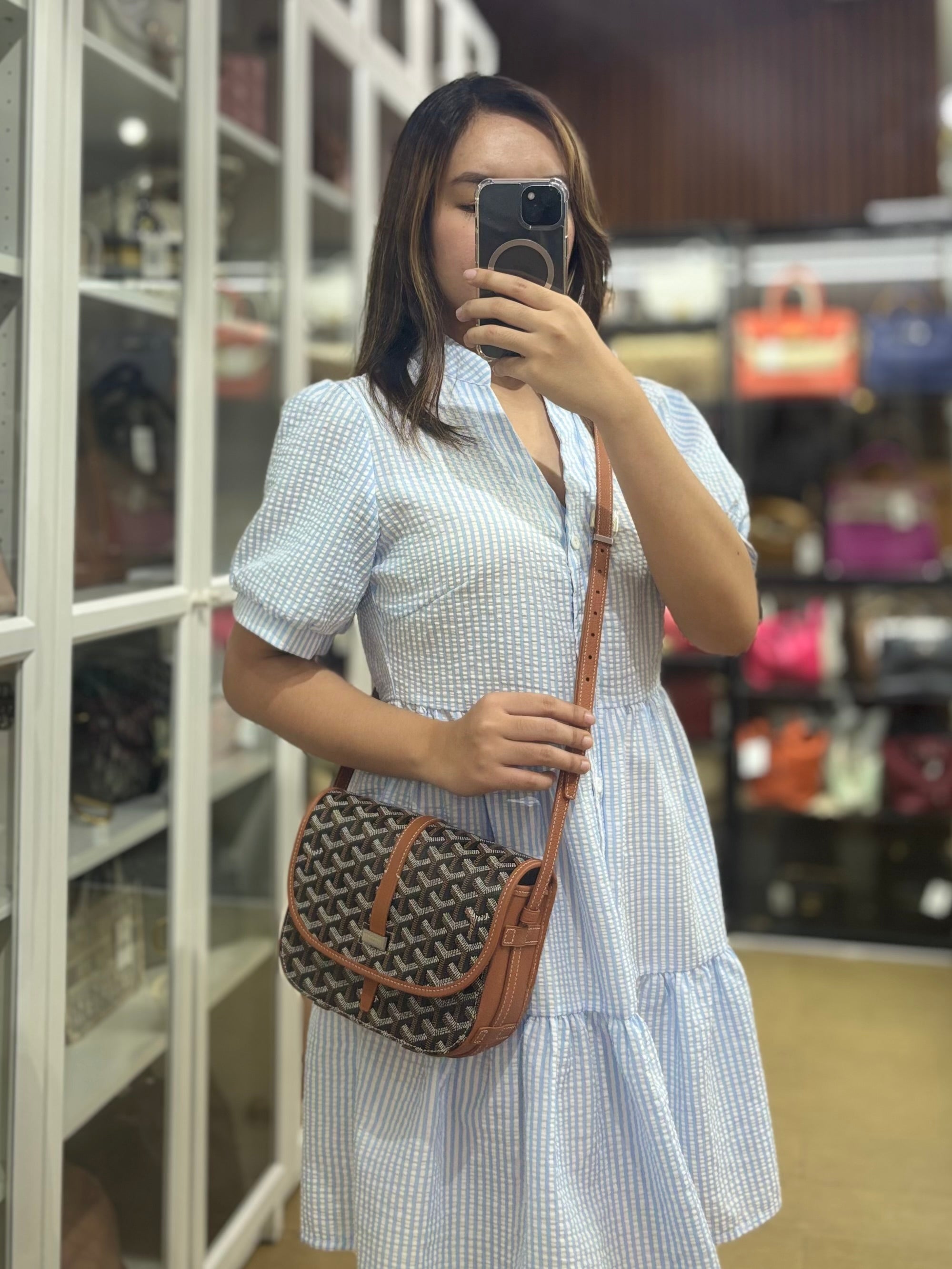 Belvedere Tan PM in Goyardine Canvas | Purse Maison Luxury Bags Shop