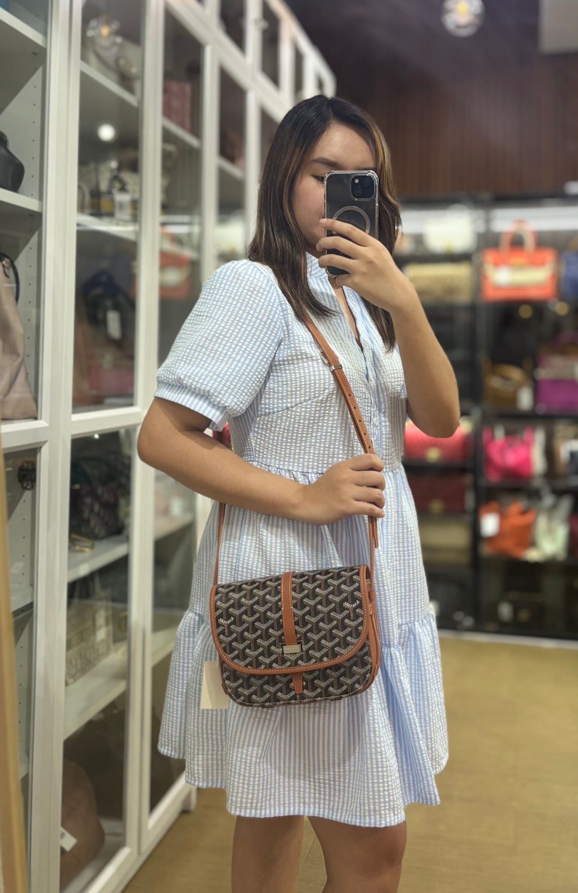 Belvedere Tan PM in Goyardine Canvas | Purse Maison Luxury Bags Shop