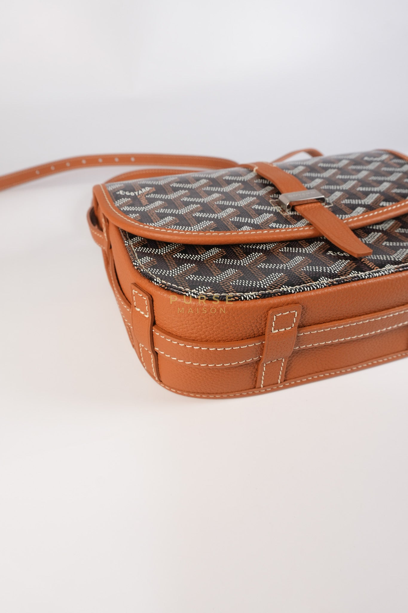 Belvedere PM Noir Et Naturel/Tan Goyardine Canvas | Purse Maison Luxury Bags Shop