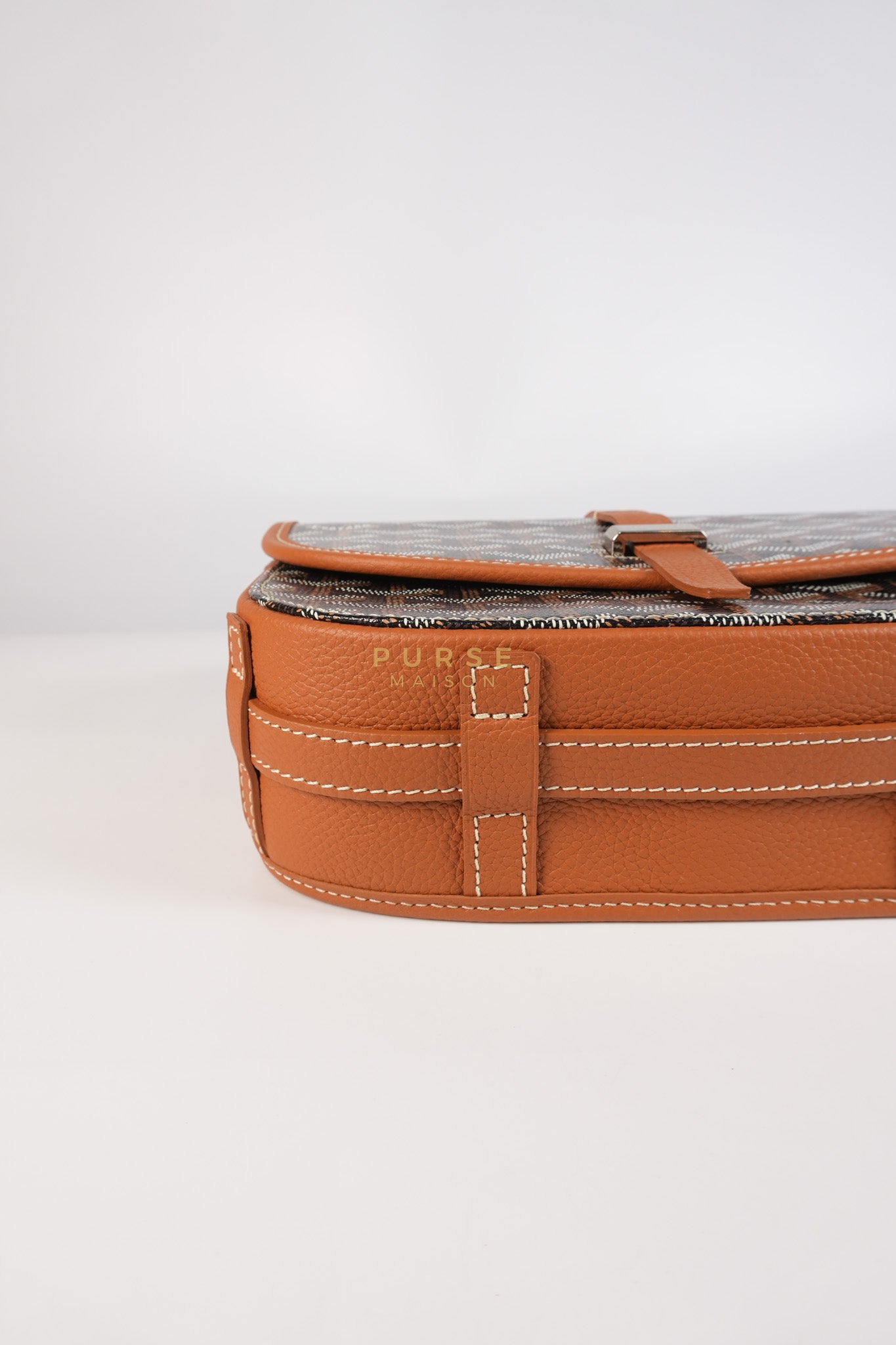 Belvedere PM Noir Et Naturel/Tan Goyardine Canvas | Purse Maison Luxury Bags Shop