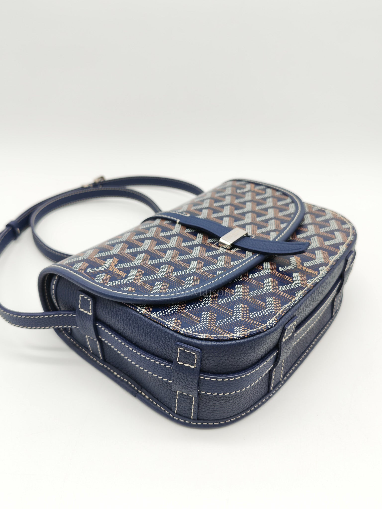 Belvedere PM in Navy Blue/Bleu Marine Goyardine Canvas