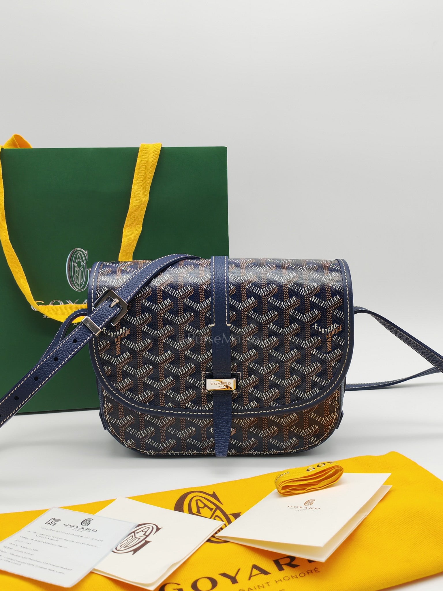 Belvedere PM in Navy Blue/Bleu Marine Goyardine Canvas