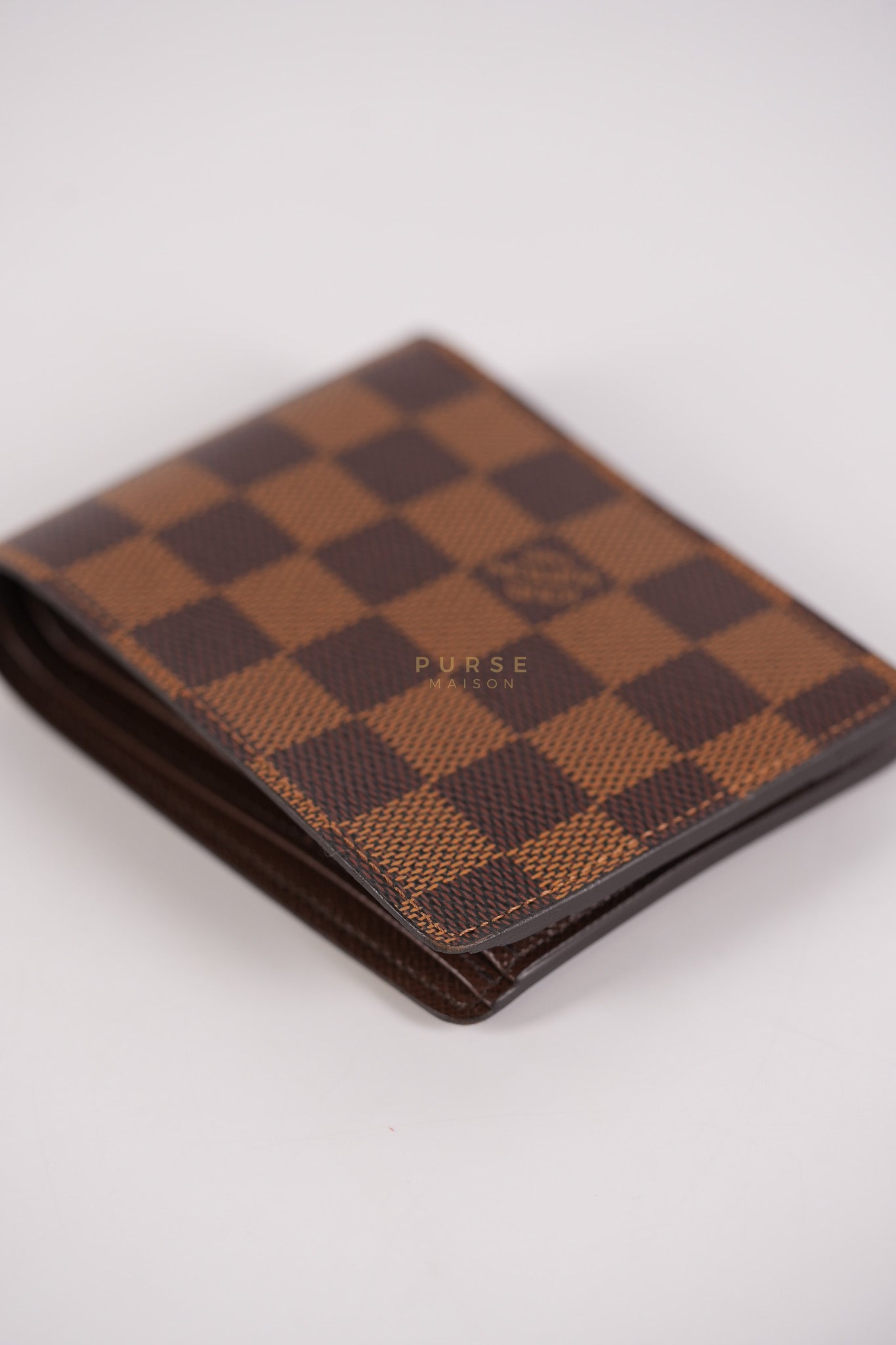 Bi-fold Wallet Damier Ebene with CSC Initials | Purse Maison Luxury Bags Shop
