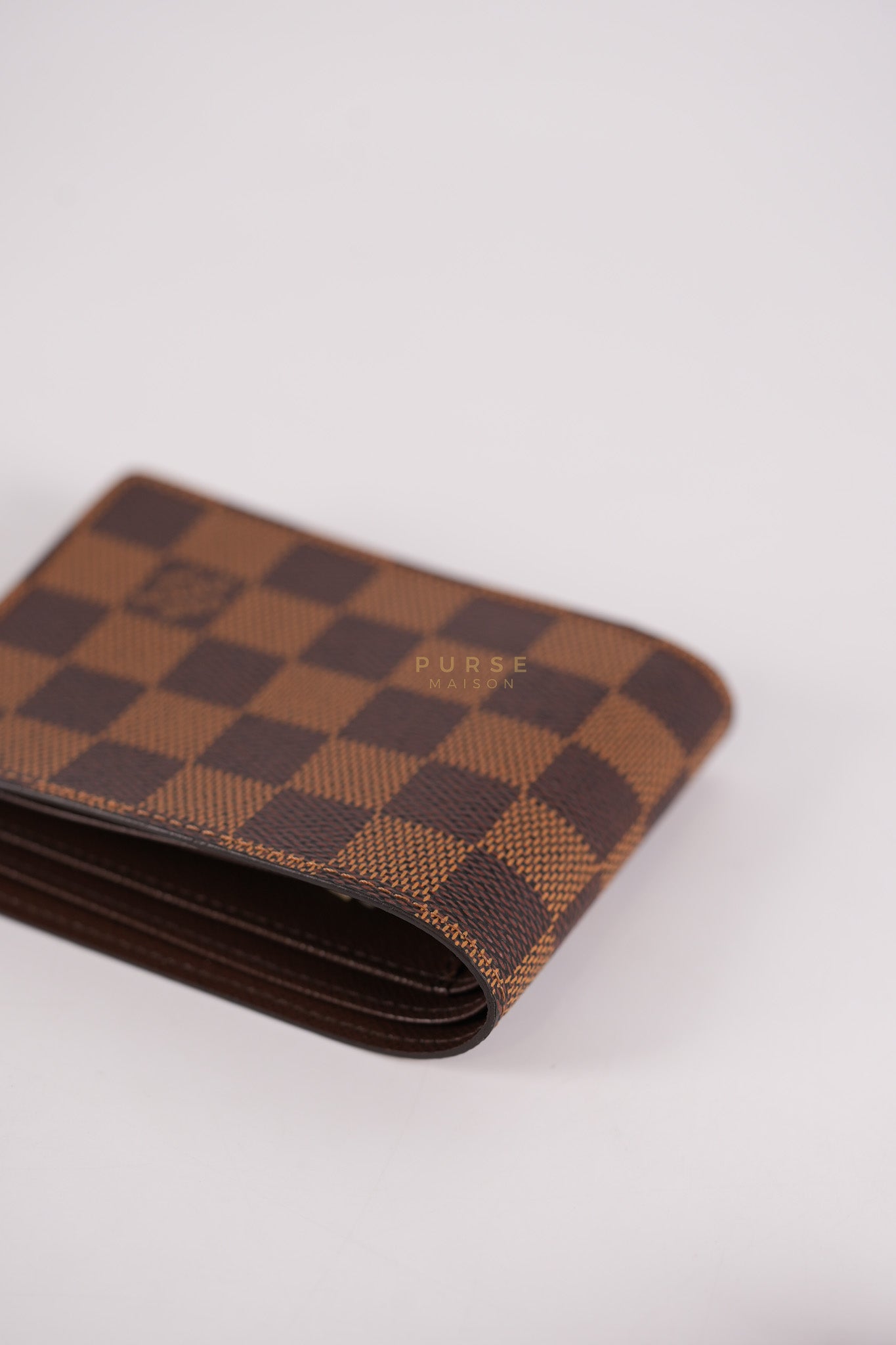 Bi-fold Wallet Damier Ebene with CSC Initials | Purse Maison Luxury Bags Shop