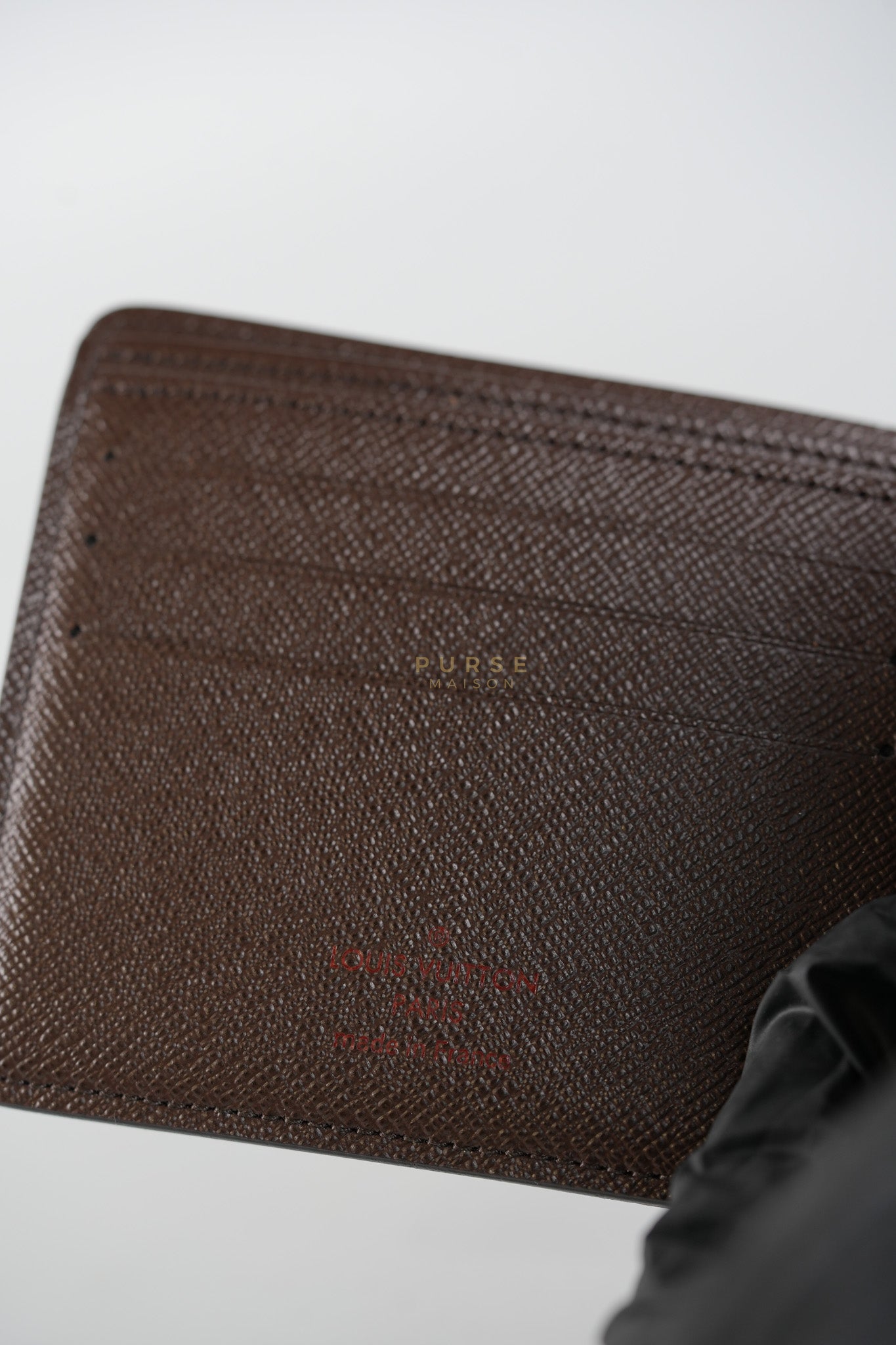 Bi-fold Wallet Damier Ebene with CSC Initials | Purse Maison Luxury Bags Shop