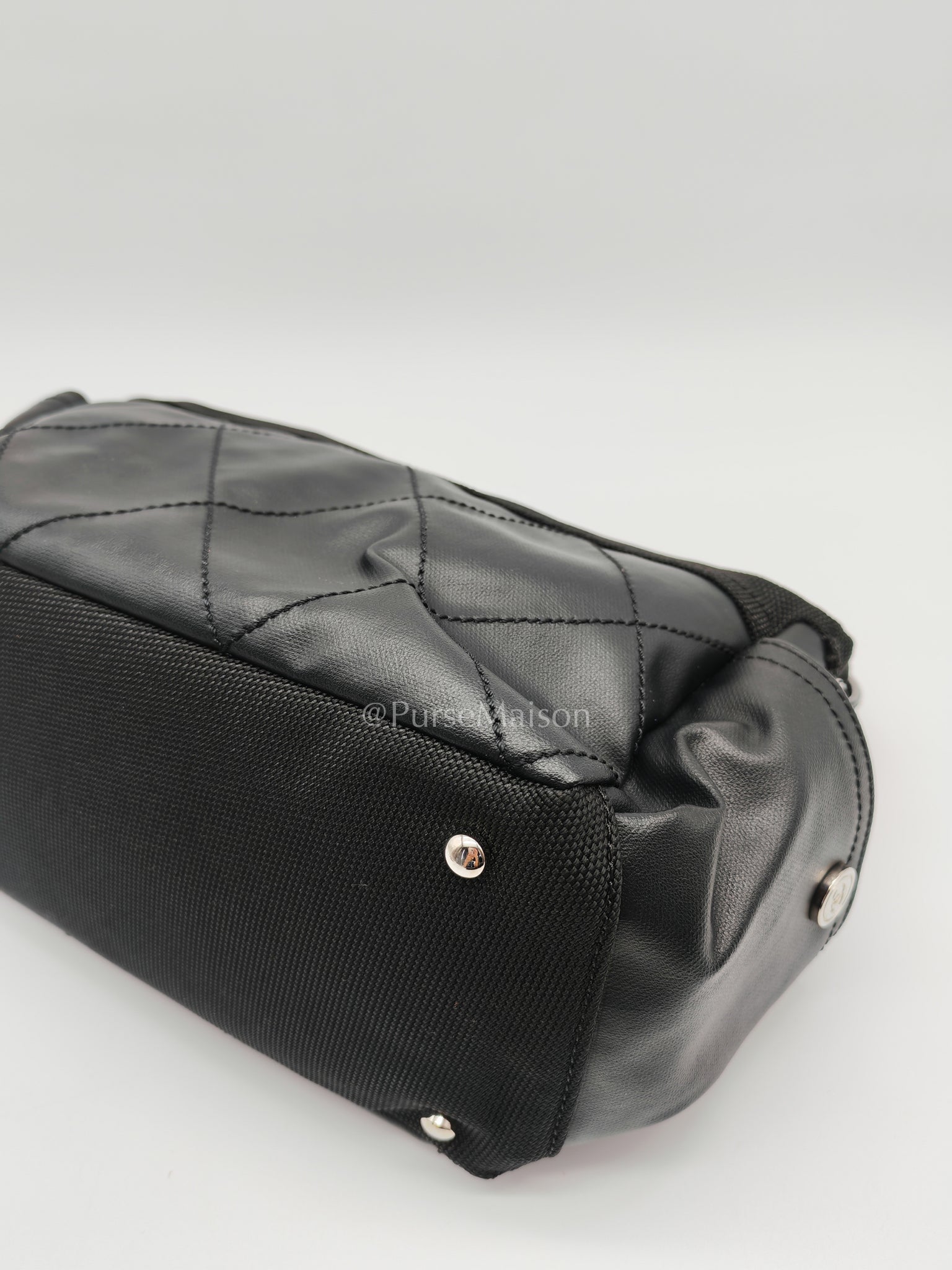 Biarritz Coated Canvas Shoulder Bag in Silver Hardware Series 11 | Purse Maison Luxury Bags Shop