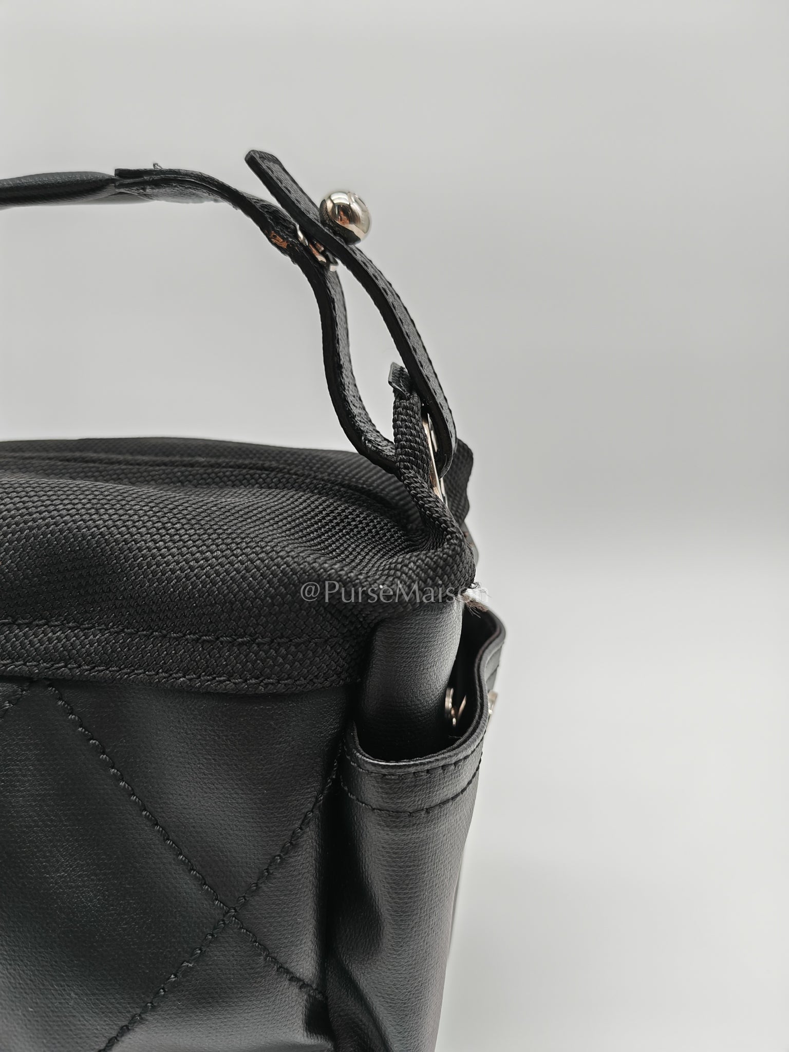 Biarritz Coated Canvas Shoulder Bag in Silver Hardware Series 11 | Purse Maison Luxury Bags Shop