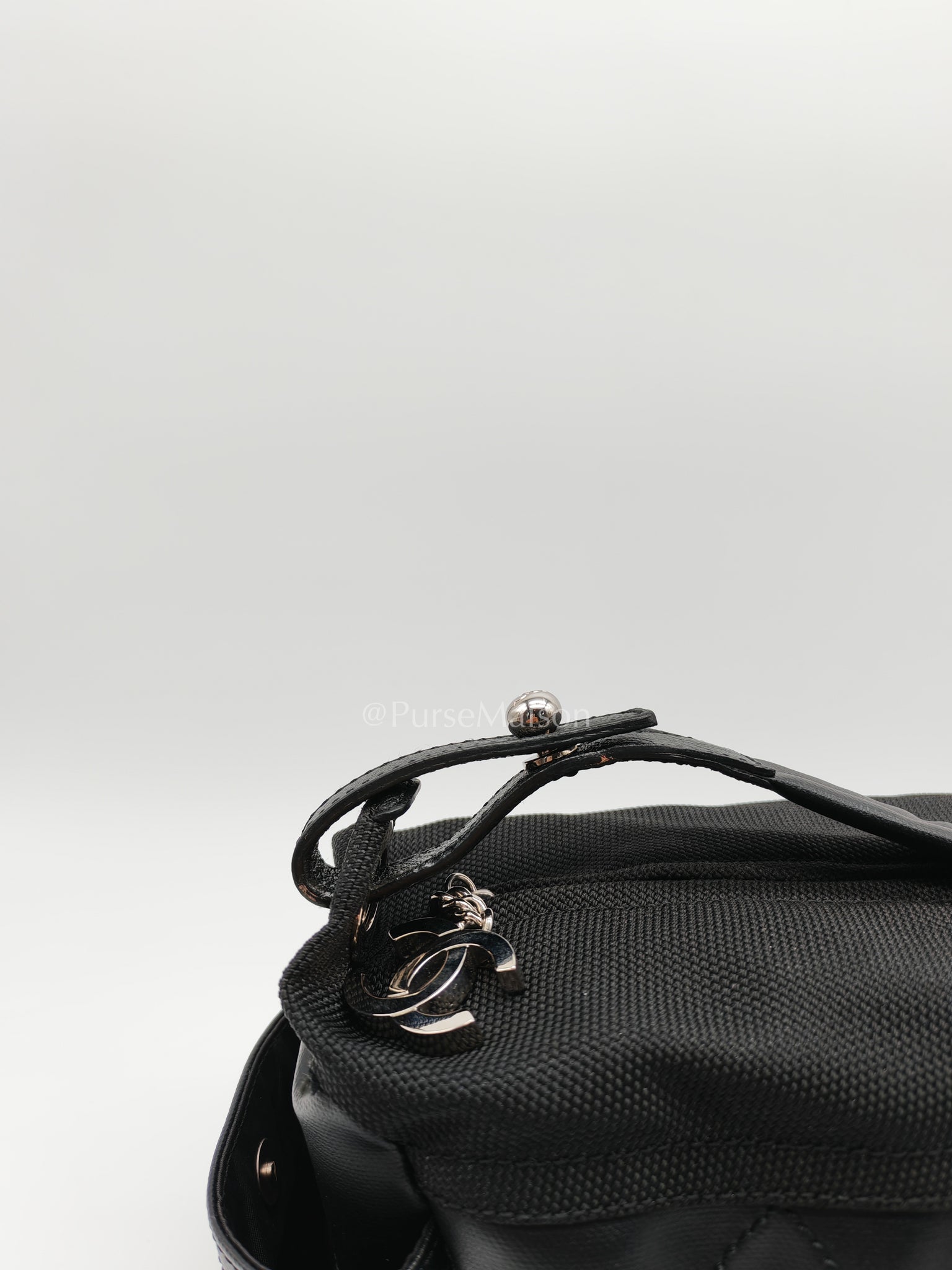 Biarritz Coated Canvas Shoulder Bag in Silver Hardware Series 11 | Purse Maison Luxury Bags Shop