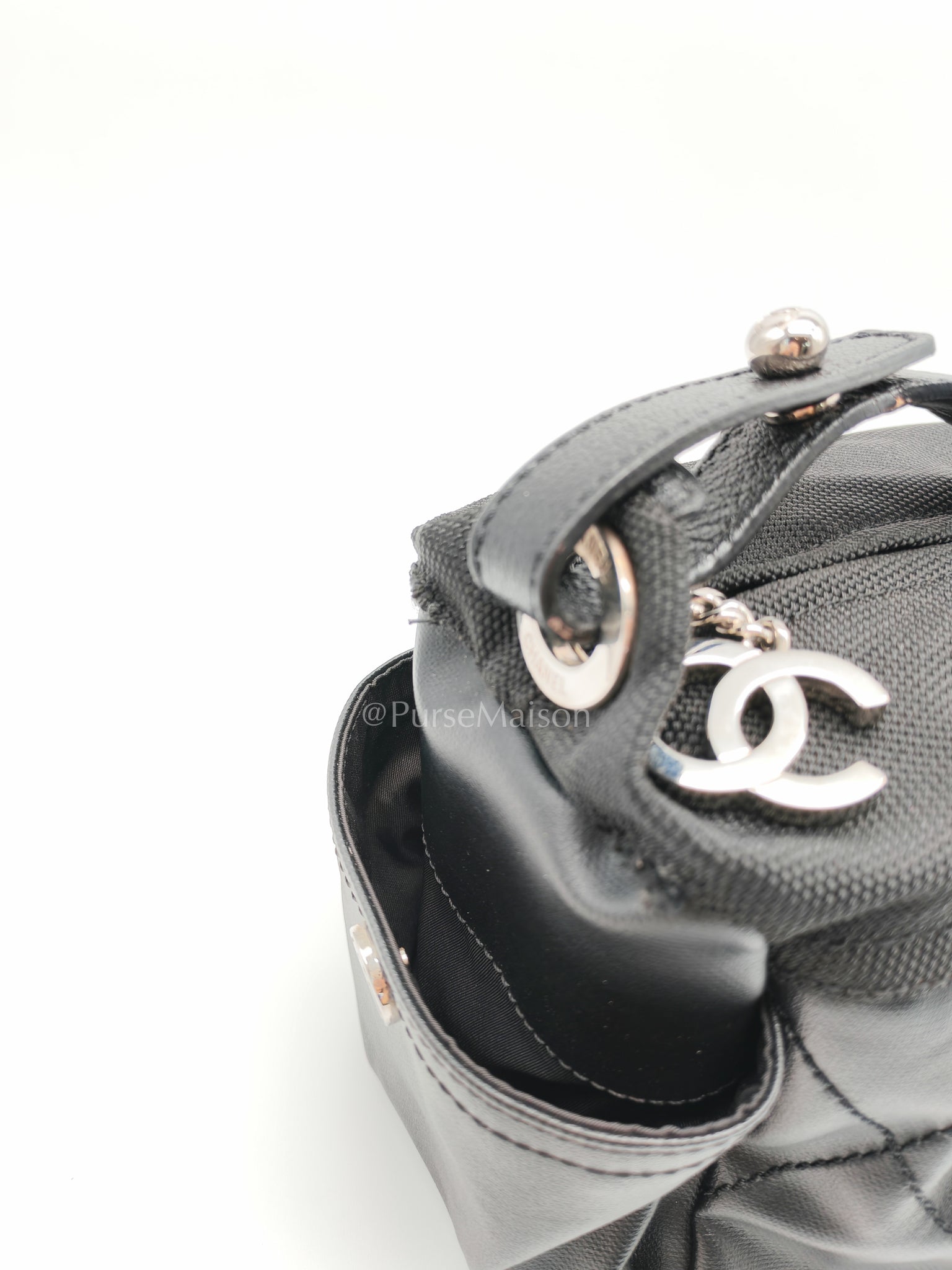 Biarritz Coated Canvas Shoulder Bag in Silver Hardware Series 11 | Purse Maison Luxury Bags Shop