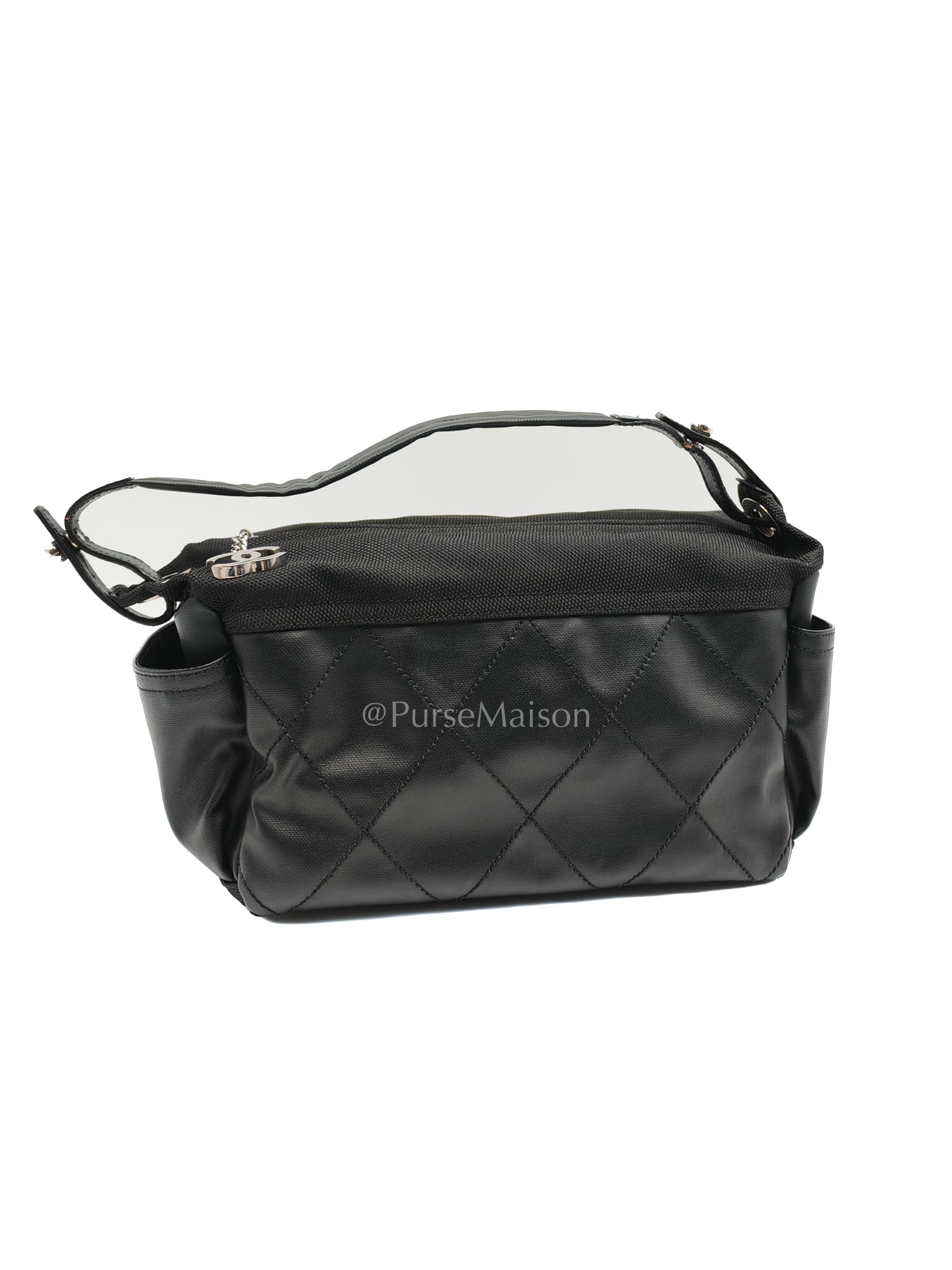 Biarritz Coated Canvas Shoulder Bag in Silver Hardware Series 11 | Purse Maison Luxury Bags Shop